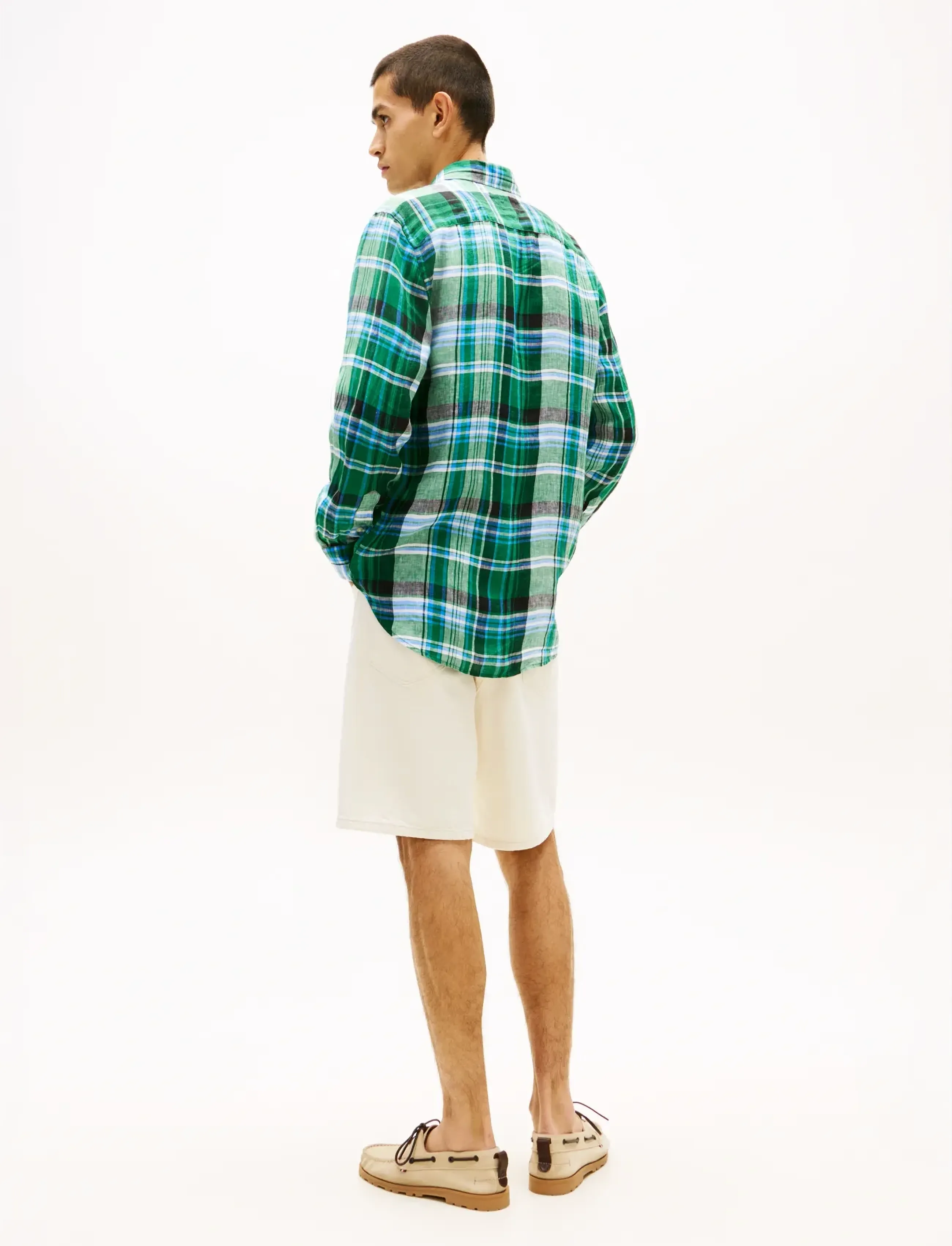 Tommy Hilfiger - LINEN SUMMER MADRAS RF SHIRT - hørskjorter - nouveau green   check - 2