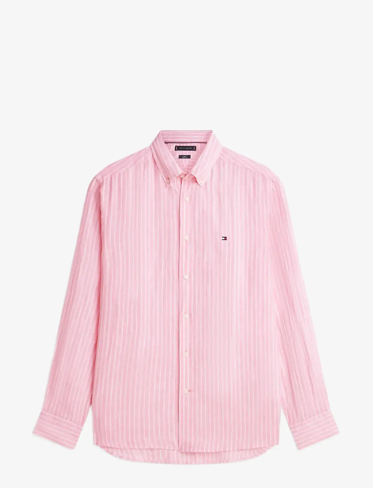 Tommy Hilfiger - LINEN BENGAL STRIPE RF SHIRT - stribede skjorter - classic pink   stripe - 1