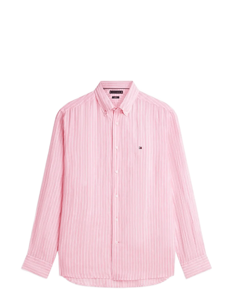 Tommy Hilfiger - LINEN BENGAL STRIPE RF SHIRT - stribede skjorter - classic pink stripe - 1
