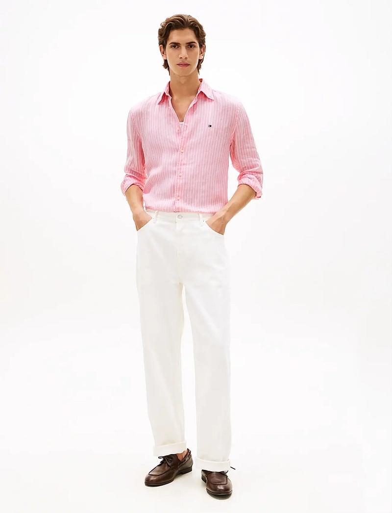 Tommy Hilfiger - LINEN BENGAL STRIPE RF SHIRT - stribede skjorter - classic pink stripe - 3