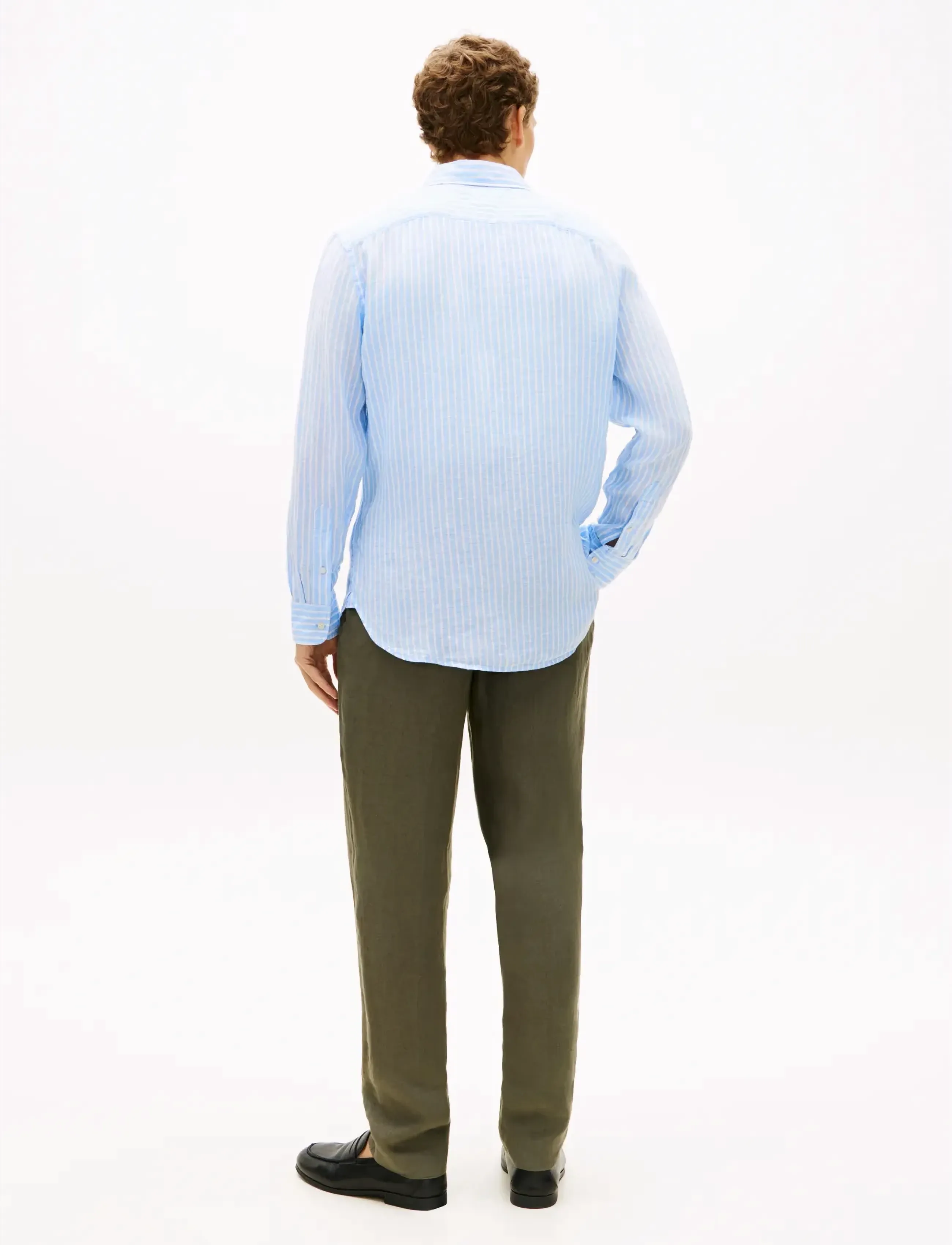 Tommy Hilfiger - LINEN BENGAL STRIPE RF SHIRT - dryžuoti marškiniai - cloudy blue   stripe - 2