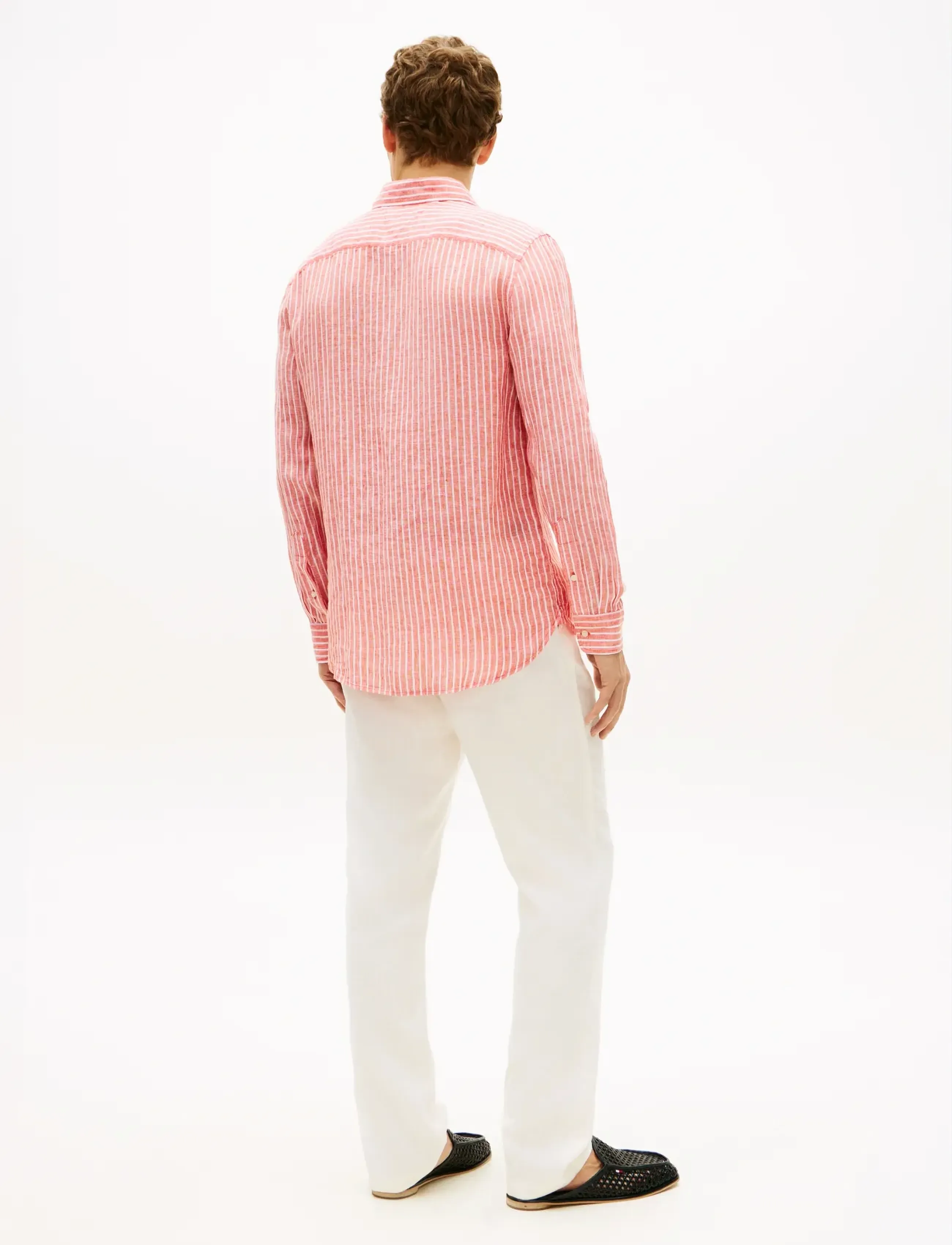 Tommy Hilfiger - LINEN BENGAL STRIPE RF SHIRT - stribede skjorter - orange flash stripe - 2