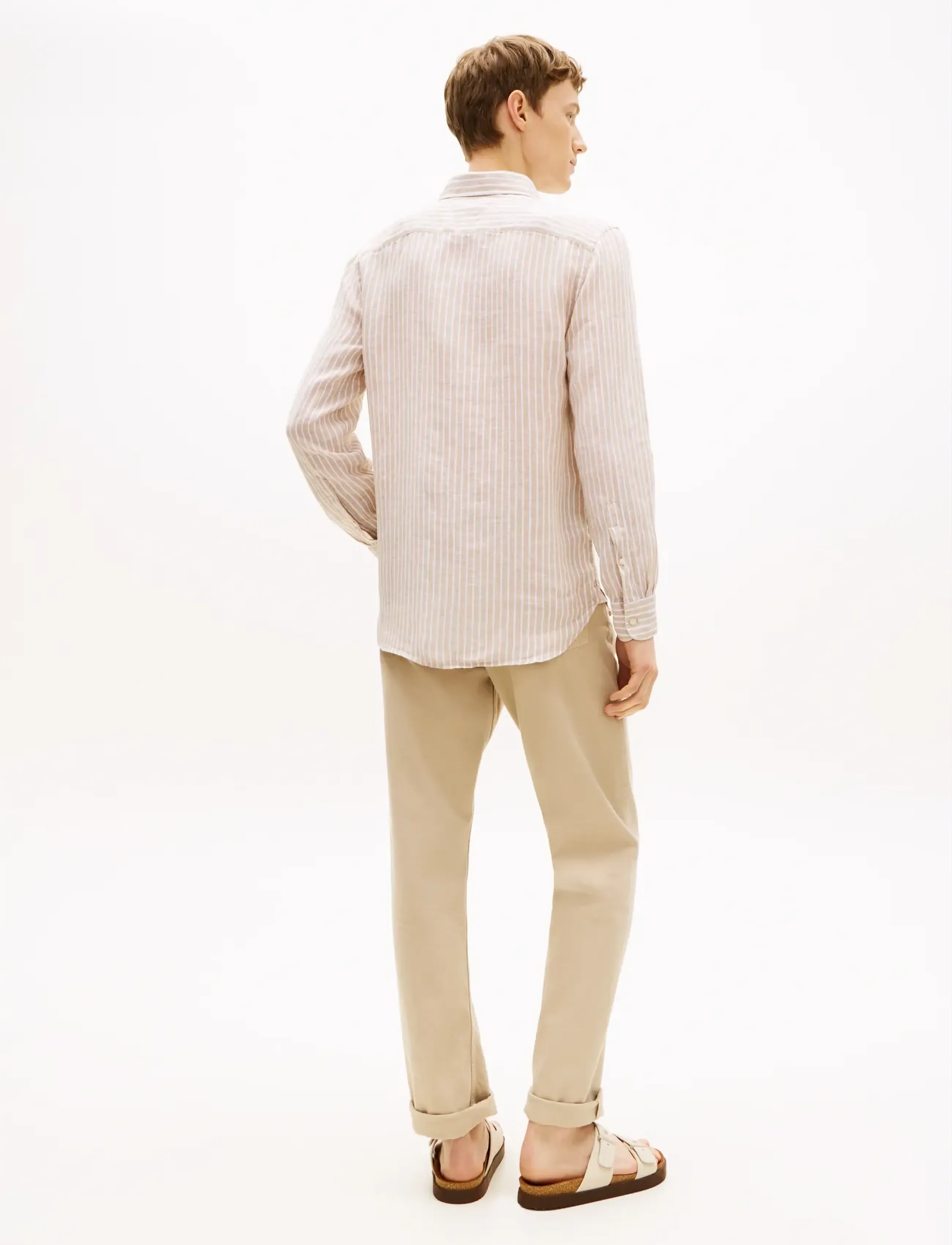 Tommy Hilfiger - LINEN BENGAL STRIPE RF SHIRT - stribede skjorter - sandalwood   stripe - 2