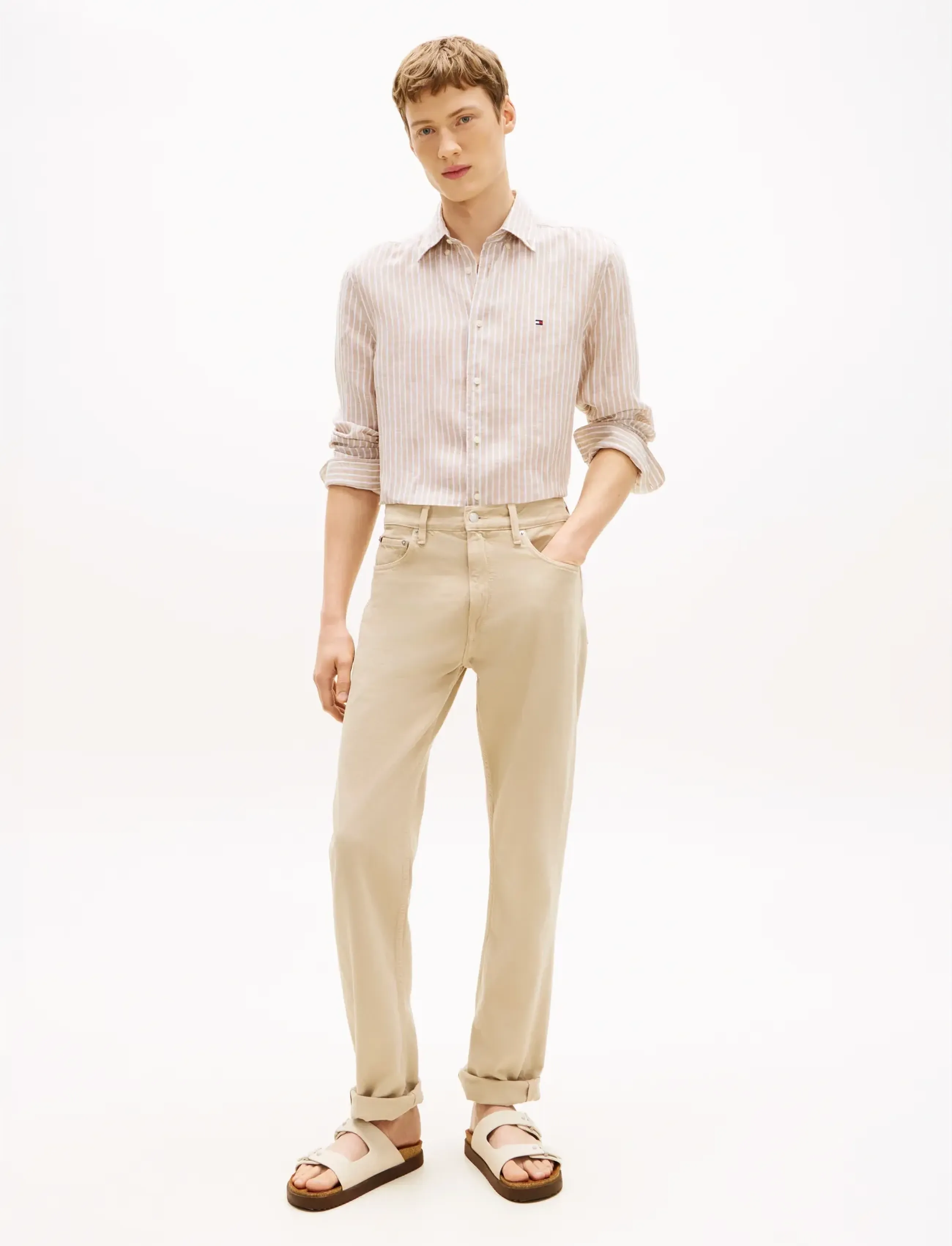 Tommy Hilfiger - LINEN BENGAL STRIPE RF SHIRT - stribede skjorter - sandalwood   stripe - 3