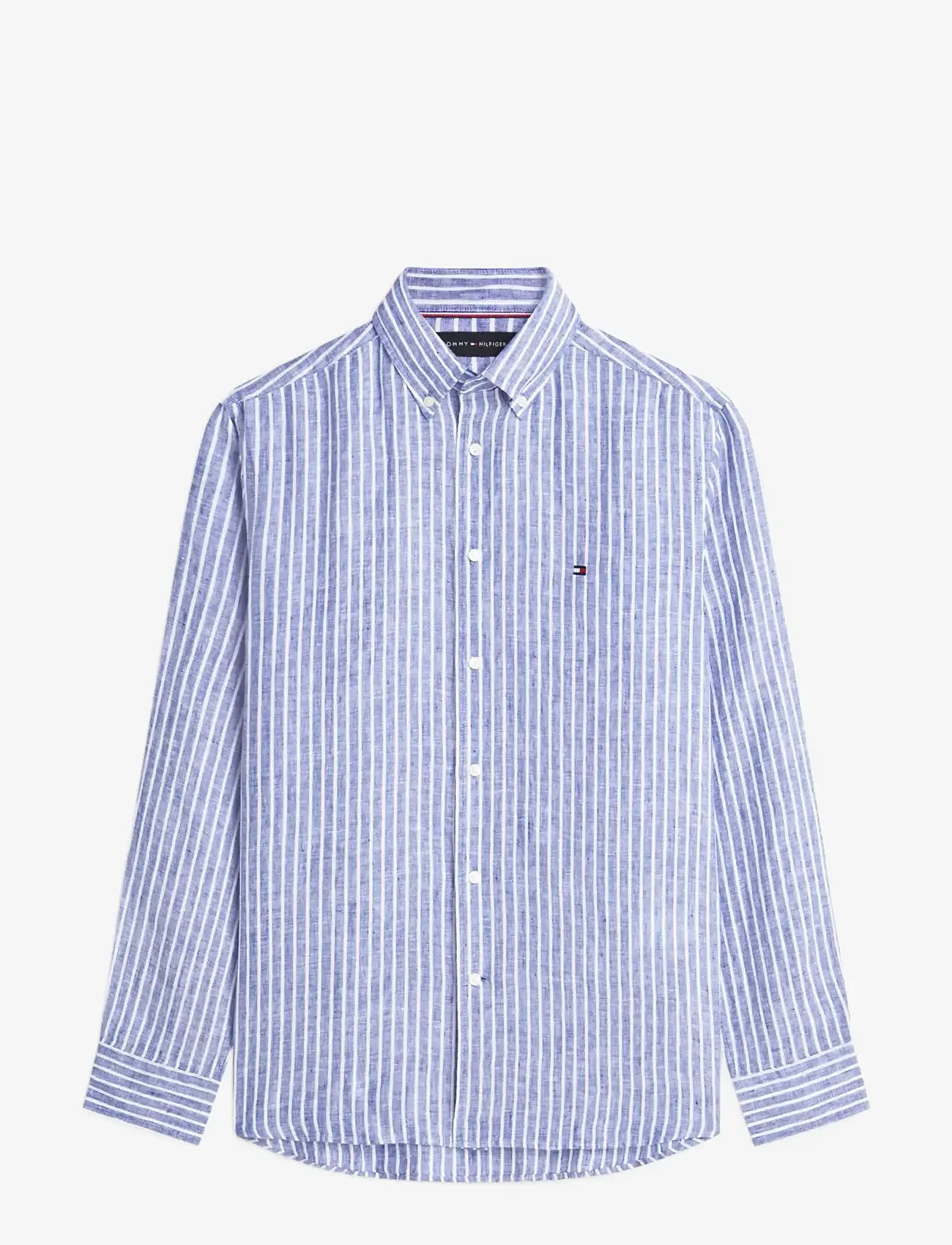 Tommy Hilfiger - LINEN BENGAL STRIPE RF SHIRT - stribede skjorter - wedge blue   stripe - 1