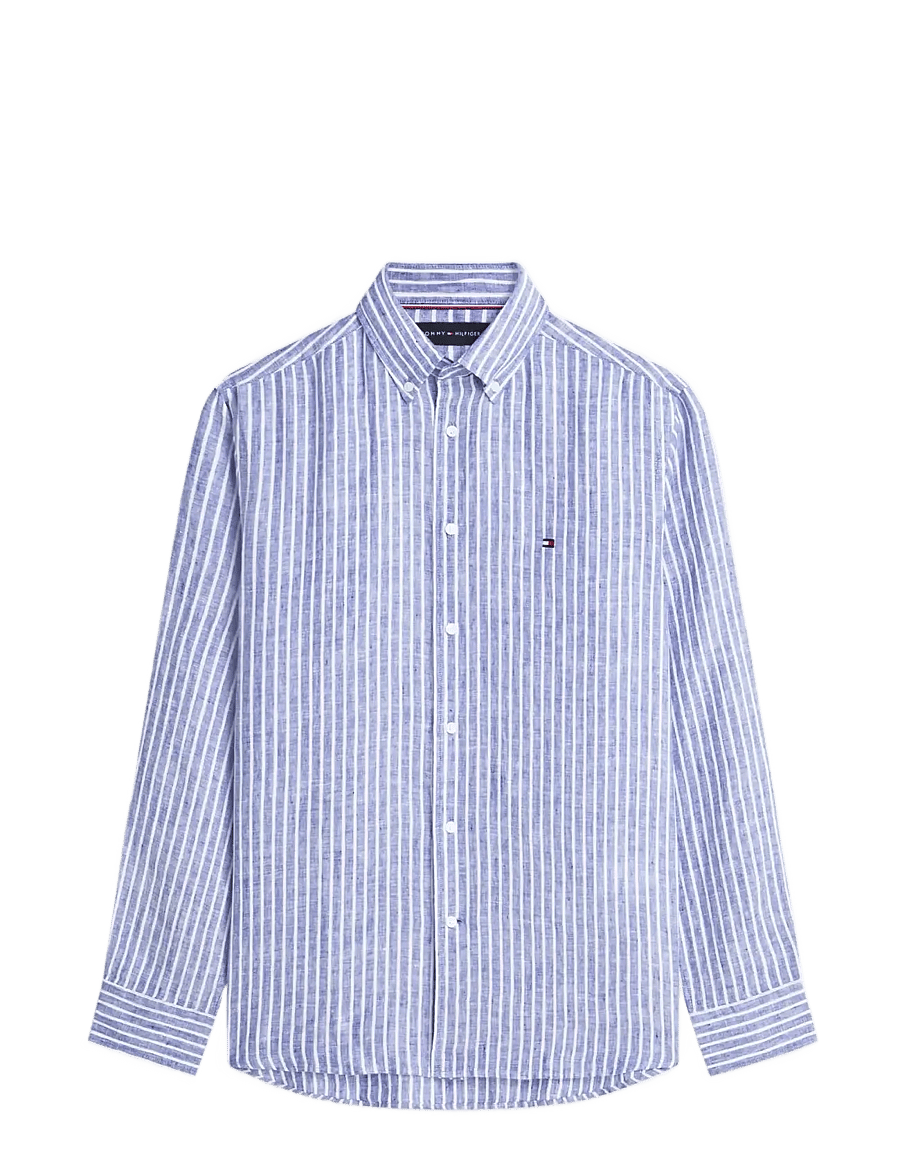 Tommy Hilfiger - LINEN BENGAL STRIPE RF SHIRT - chemises à rayures - wedge blue stripe - 1