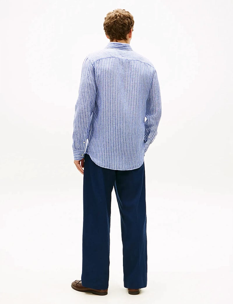Tommy Hilfiger - LINEN BENGAL STRIPE RF SHIRT - stribede skjorter - wedge blue stripe - 2