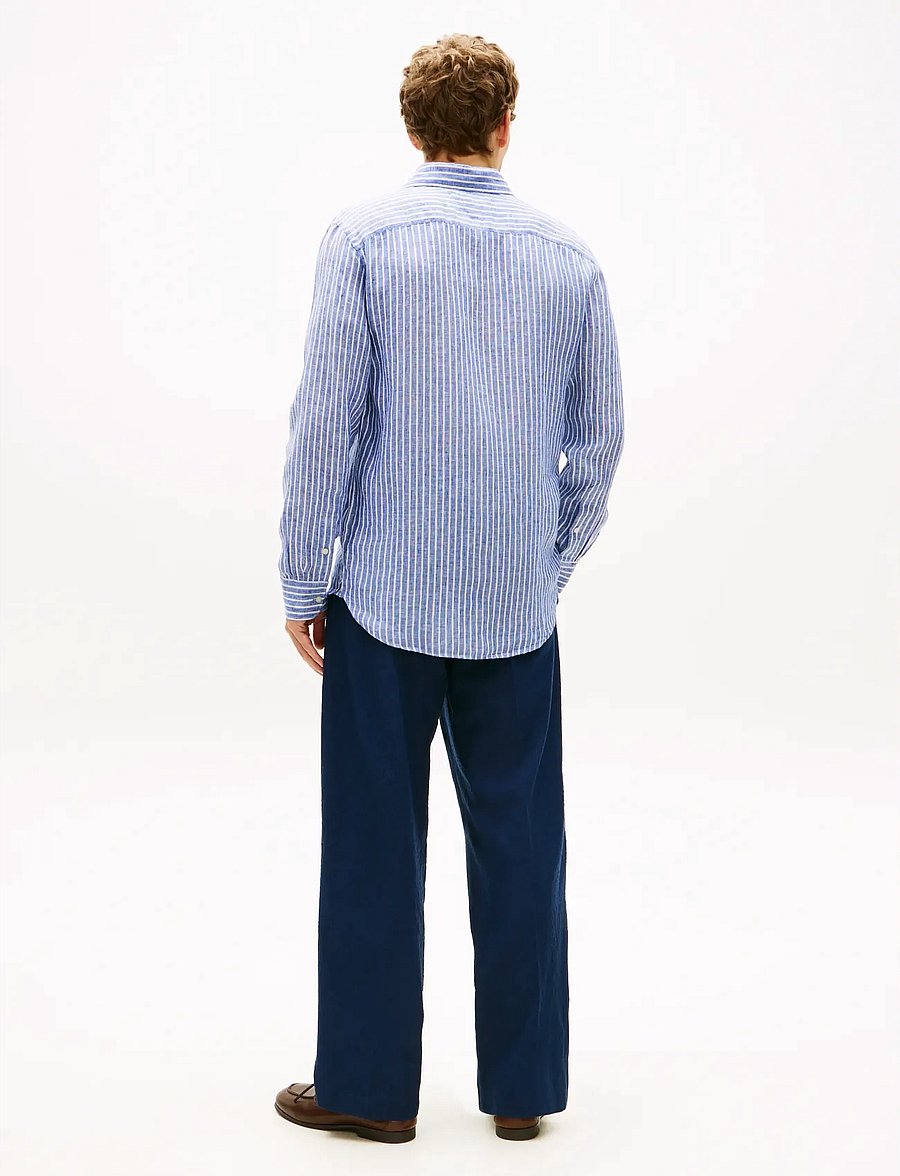 Tommy Hilfiger - LINEN BENGAL STRIPE RF SHIRT - chemises à rayures - wedge blue stripe - 2