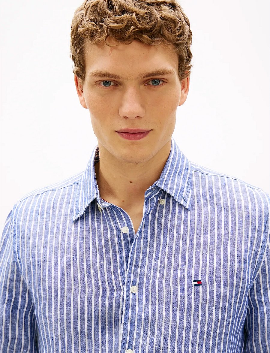 Tommy Hilfiger - LINEN BENGAL STRIPE RF SHIRT - chemises à rayures - wedge blue stripe - 4