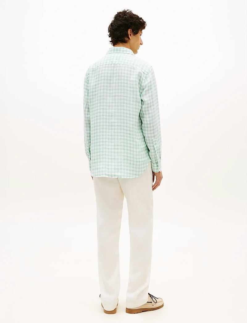Tommy Hilfiger - LINEN ESSENTIAL GINGHAM RF SHIRT - hørskjorter - crushed mint check - 2