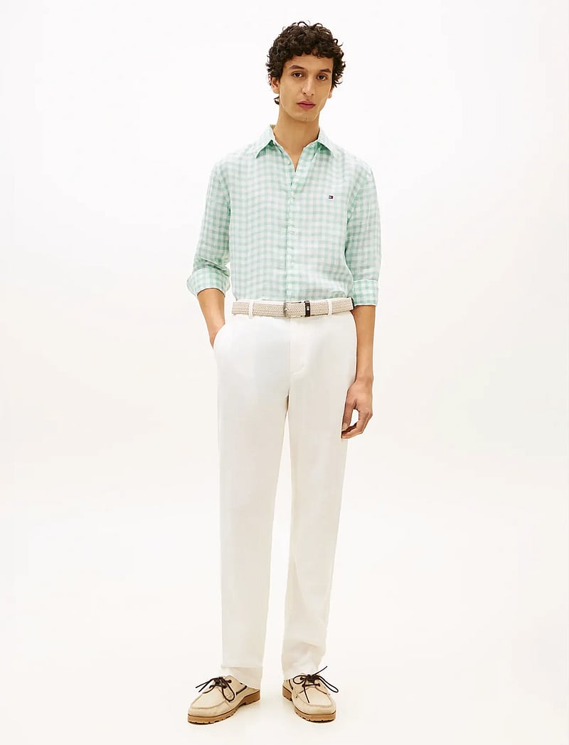 Tommy Hilfiger - LINEN ESSENTIAL GINGHAM RF SHIRT - hørskjorter - crushed mint check - 3