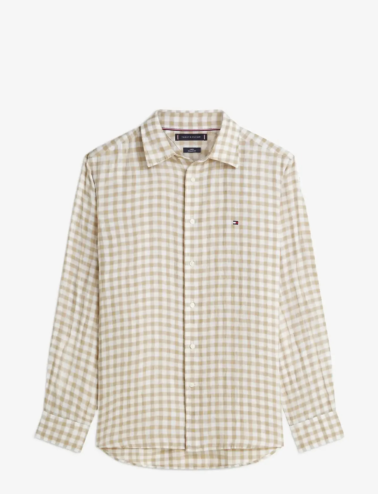 Tommy Hilfiger - LINEN ESSENTIAL GINGHAM RF SHIRT - linased särgid - sandalwood   check - 1