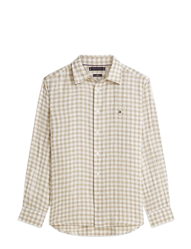 Tommy Hilfiger - LINEN ESSENTIAL GINGHAM RF SHIRT - linased särgid - sandalwood check - 1