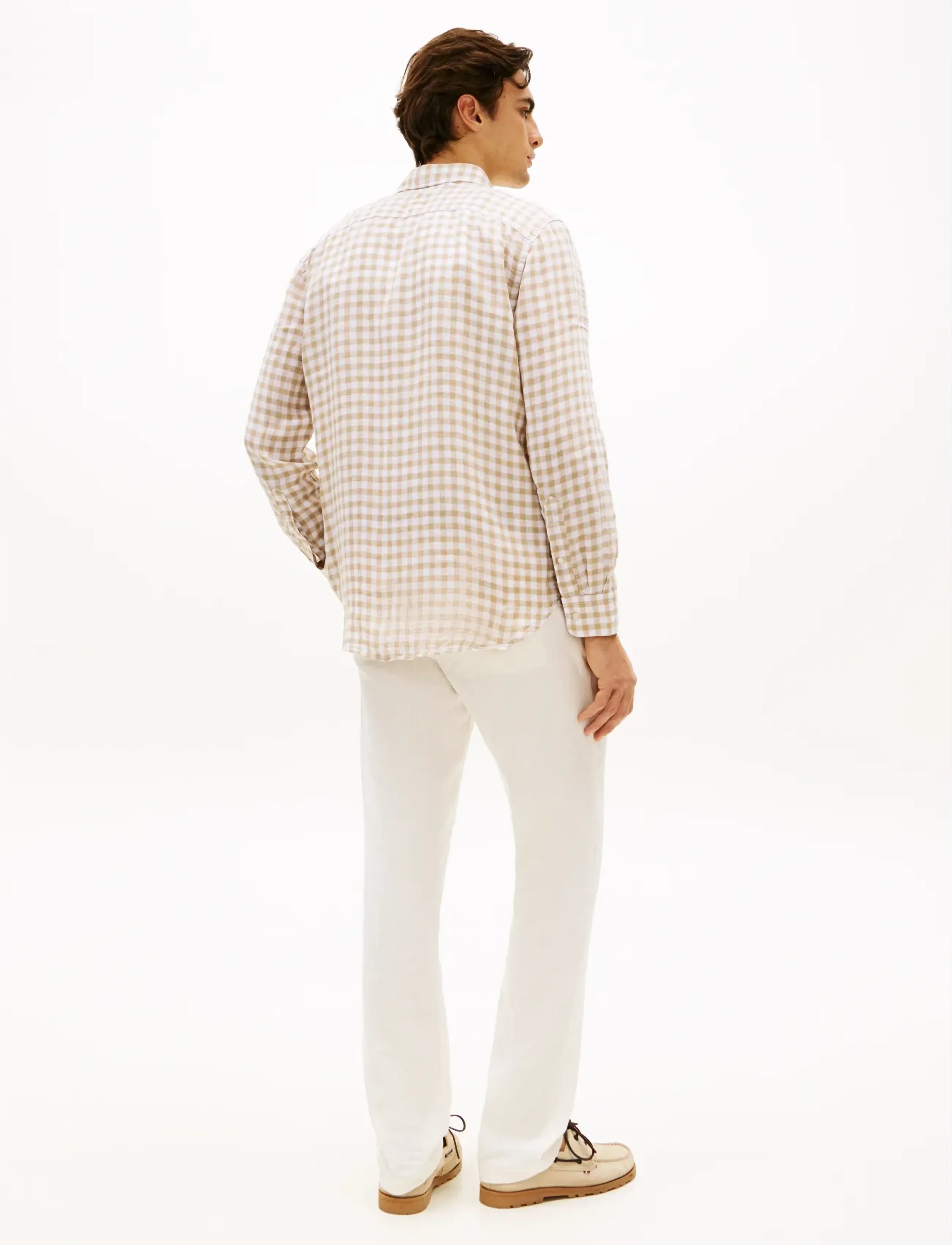 Tommy Hilfiger - LINEN ESSENTIAL GINGHAM RF SHIRT - linased särgid - sandalwood   check - 2