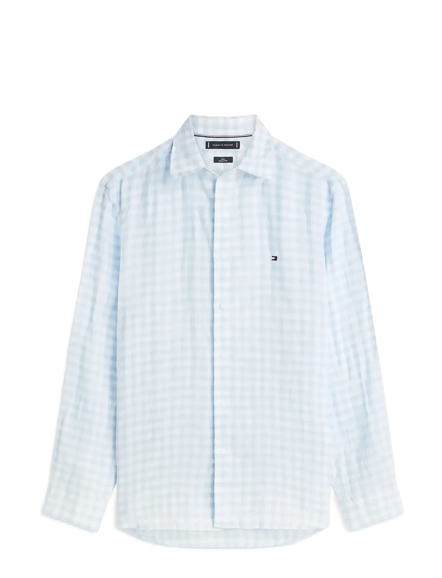 Tommy Hilfiger - LINEN ESSENTIAL GINGHAM RF SHIRT - linnen overhemden - sweet blue check - 1