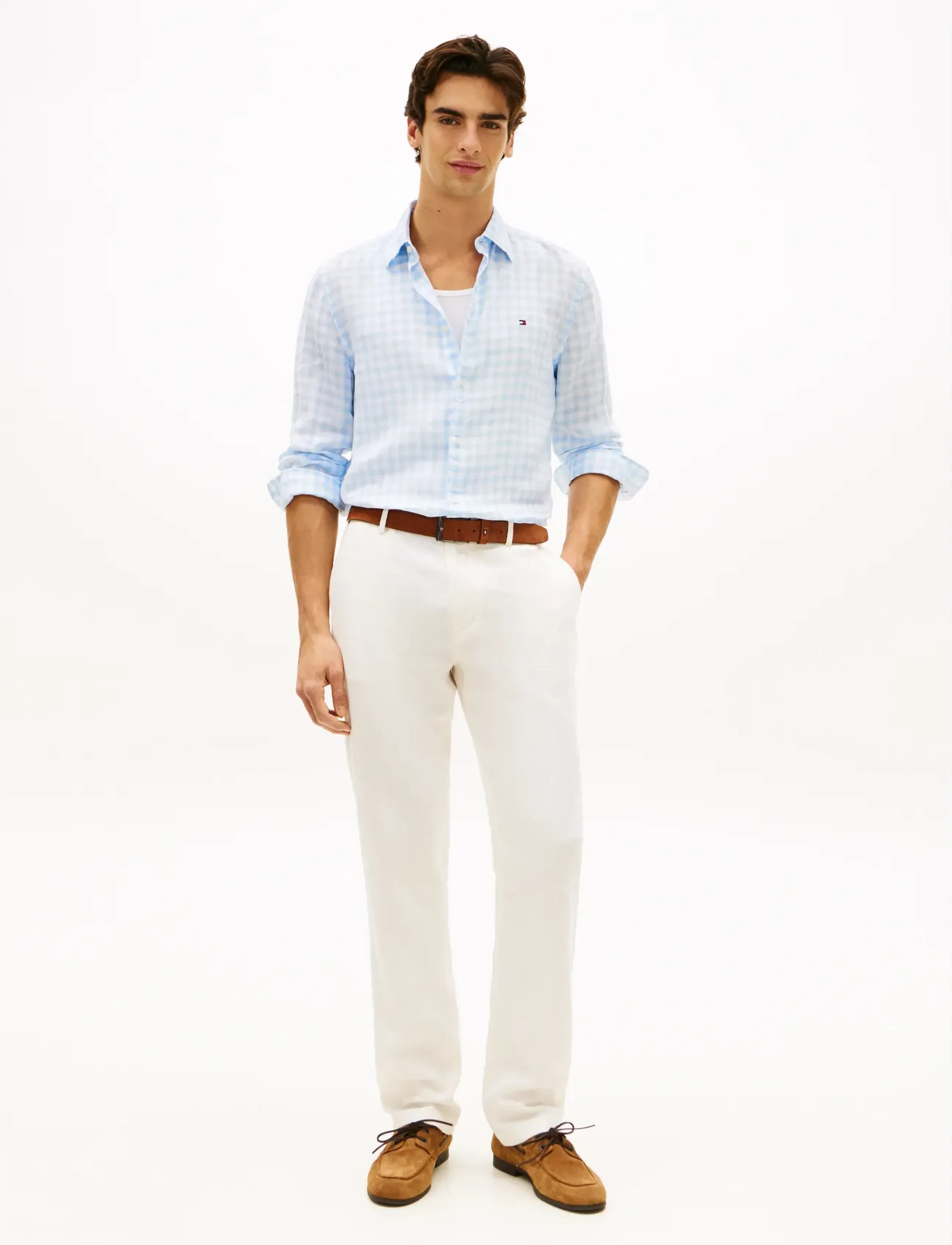 Tommy Hilfiger - LINEN ESSENTIAL GINGHAM RF SHIRT - linnen overhemden - sweet blue   check - 3