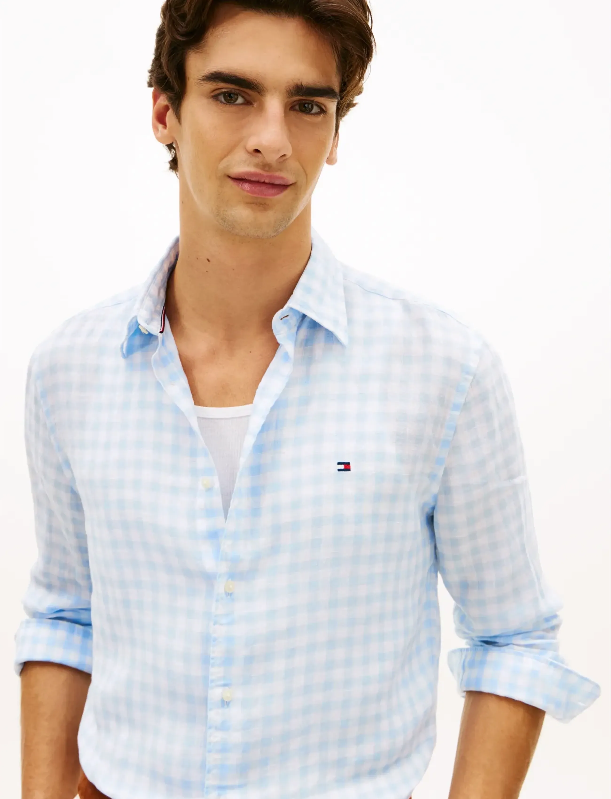Tommy Hilfiger - LINEN ESSENTIAL GINGHAM RF SHIRT - linnen overhemden - sweet blue   check - 4