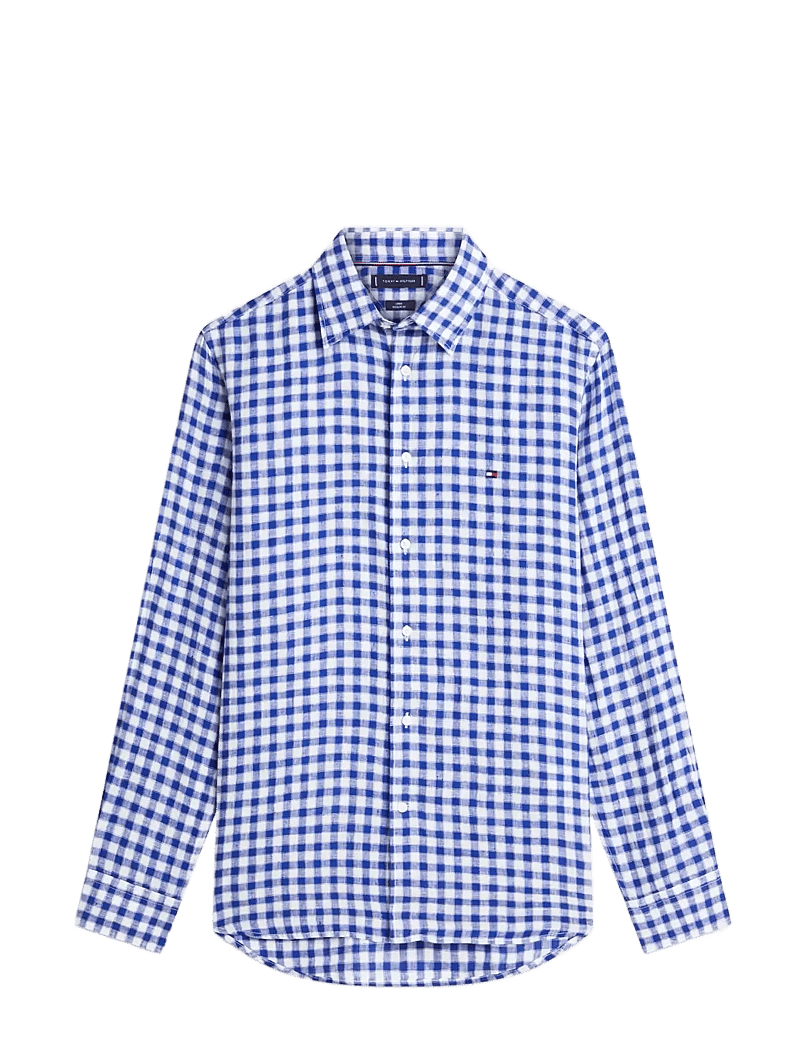 Tommy Hilfiger - LINEN ESSENTIAL GINGHAM RF SHIRT - leinenhemden - wedge blue check - 1