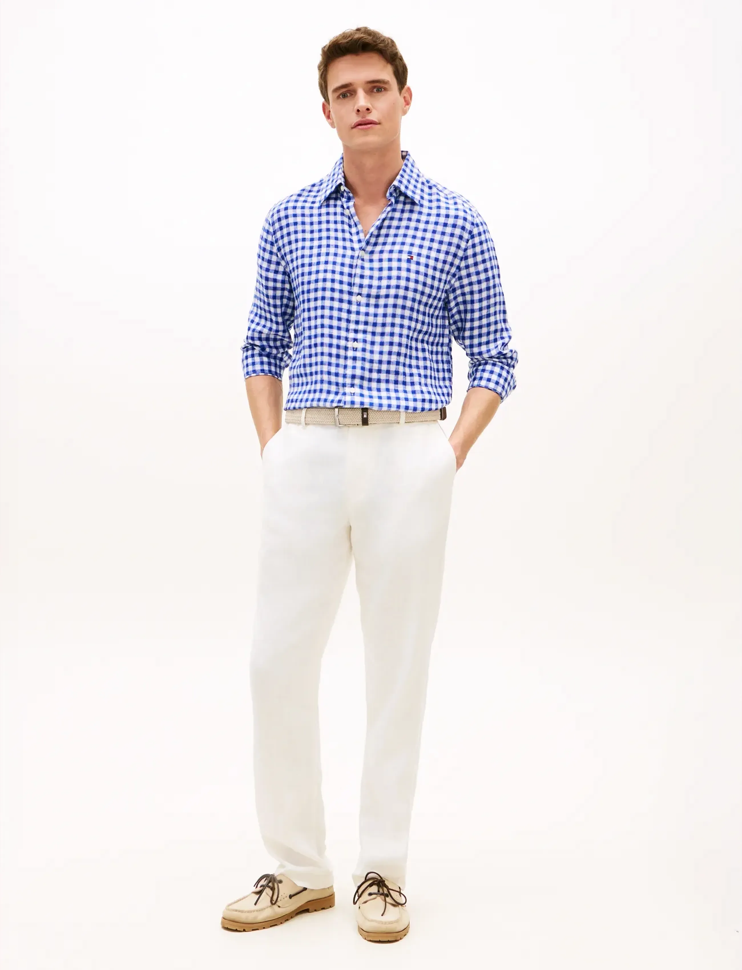 Tommy Hilfiger - LINEN ESSENTIAL GINGHAM RF SHIRT - koszule lniane - wedge blue   check - 3