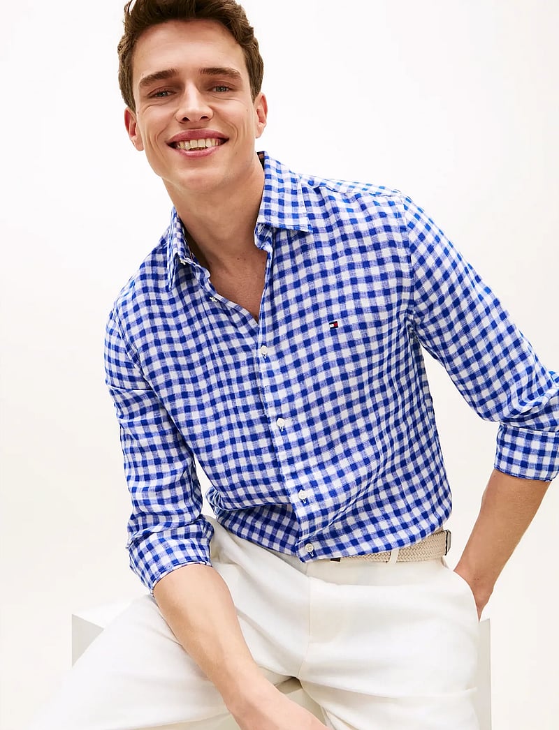 Tommy Hilfiger - LINEN ESSENTIAL GINGHAM RF SHIRT - leinenhemden - wedge blue check - 4