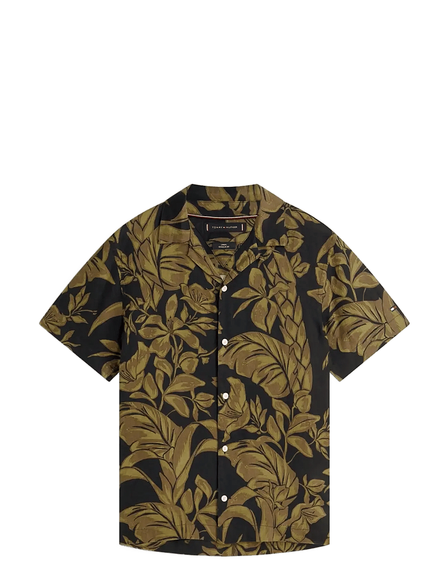 Tommy Hilfiger - LINEN FLORAL AOP SS RF 1/2 - kortærmede skjorter - dark night navy allover - 1