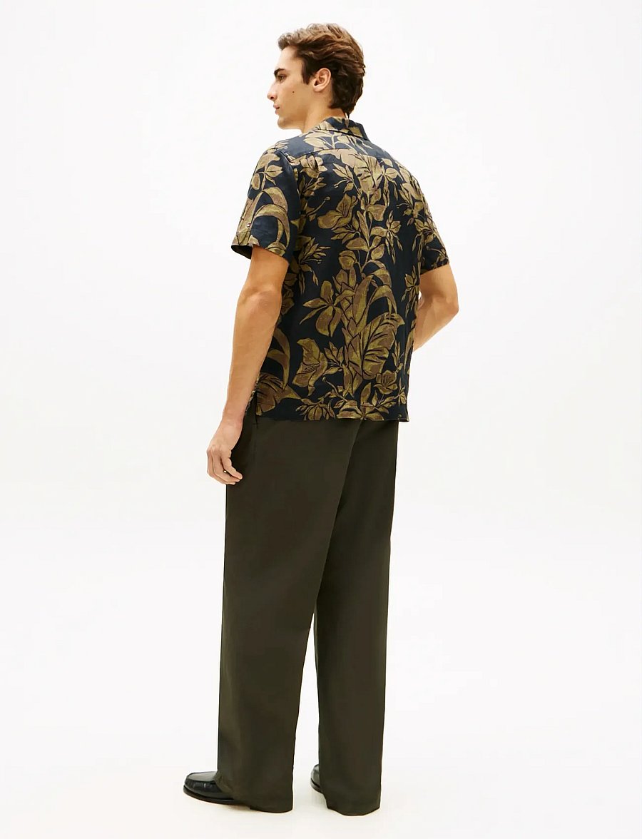 Tommy Hilfiger - LINEN FLORAL AOP SS RF 1/2 - kortærmede skjorter - dark night navy allover - 2