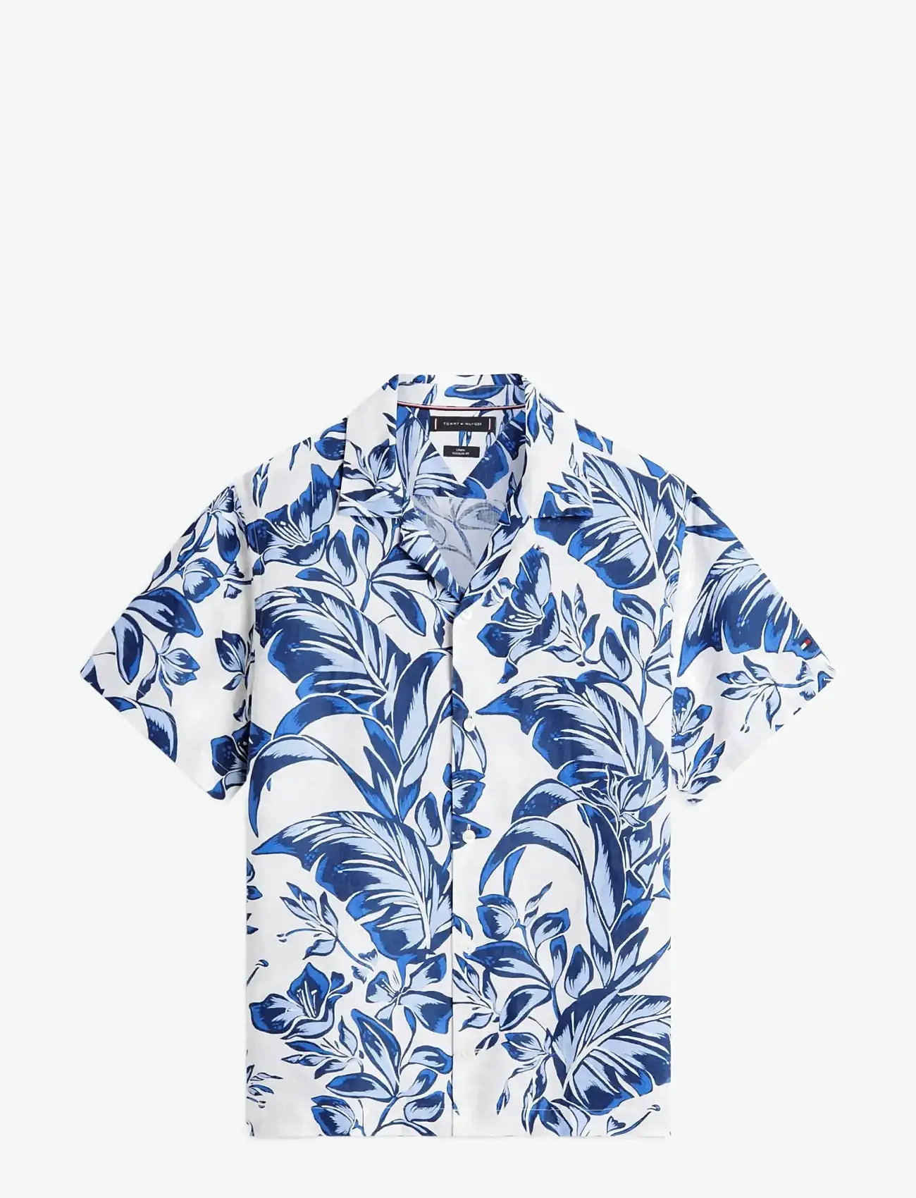 Tommy Hilfiger - LINEN FLORAL AOP SS RF 1/2 - kortärmade skjortor - white   allover - 1