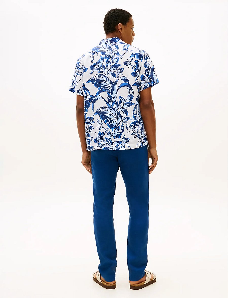 Tommy Hilfiger - LINEN FLORAL AOP SS RF 1/2 - kurzarmhemden - white allover - 2