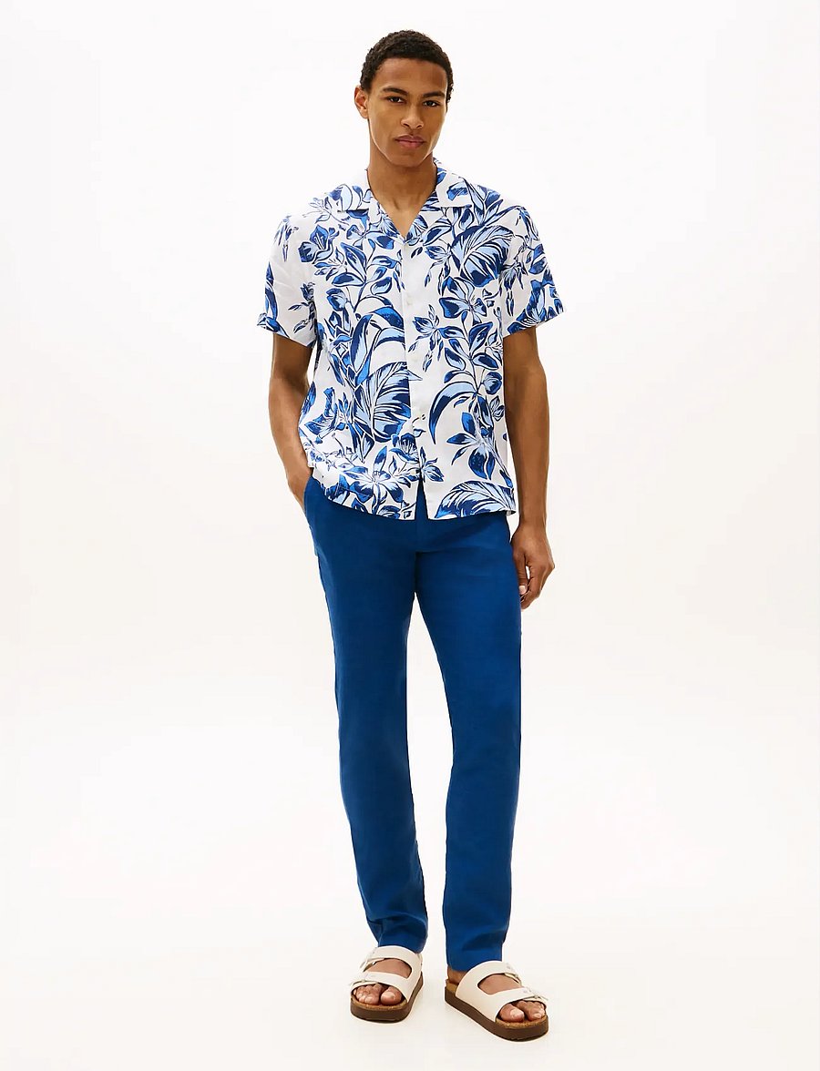 Tommy Hilfiger - LINEN FLORAL AOP SS RF 1/2 - kurzarmhemden - white allover - 3