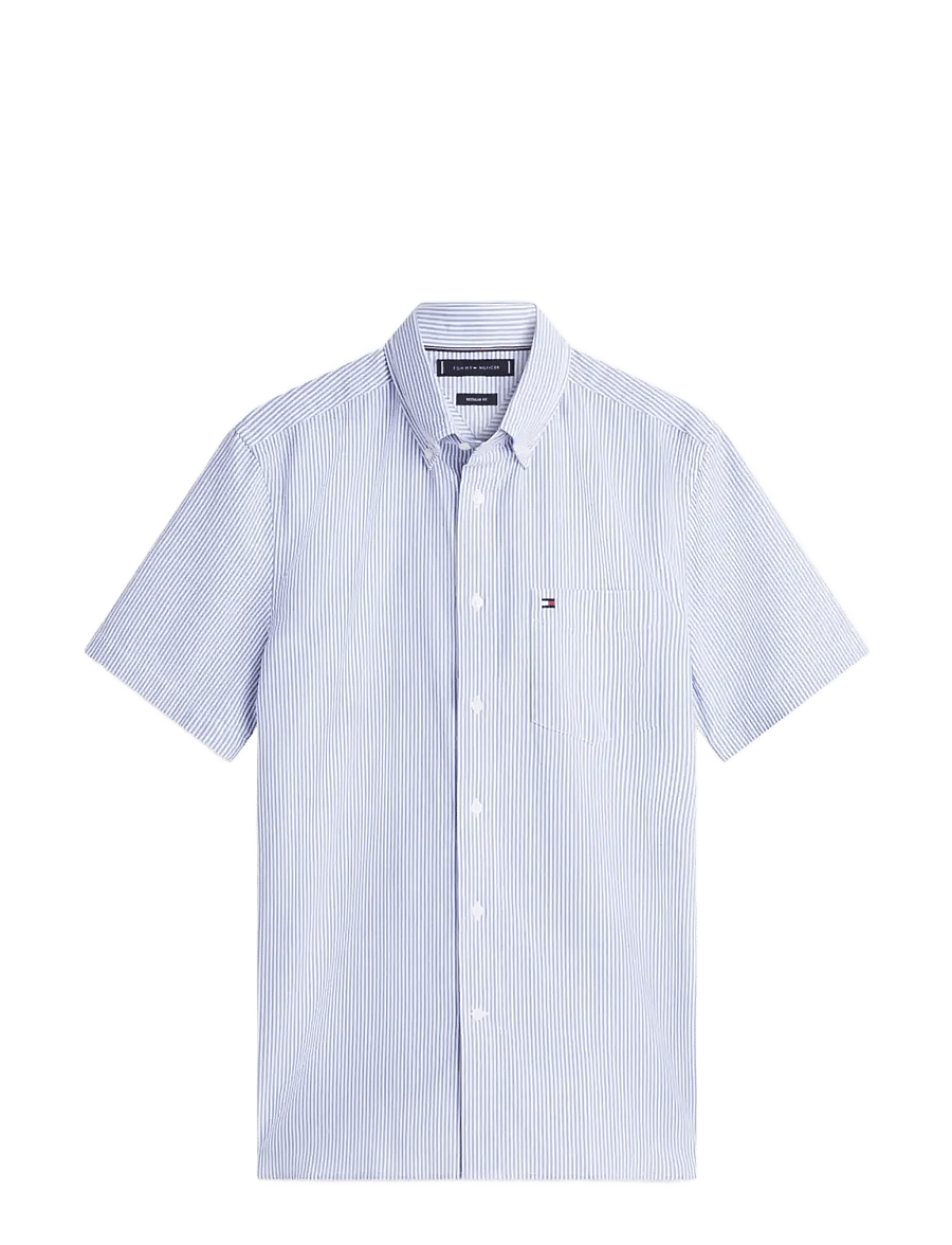 Tommy Hilfiger - SEERSUCKER BENGAL STRIPE SHIRT - kurzarmhemden - blue orbit stripe - 1