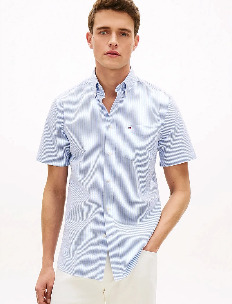 Tommy Hilfiger - SEERSUCKER BENGAL STRIPE SHIRT - kortärmade skjortor - blue orbit stripe - 0