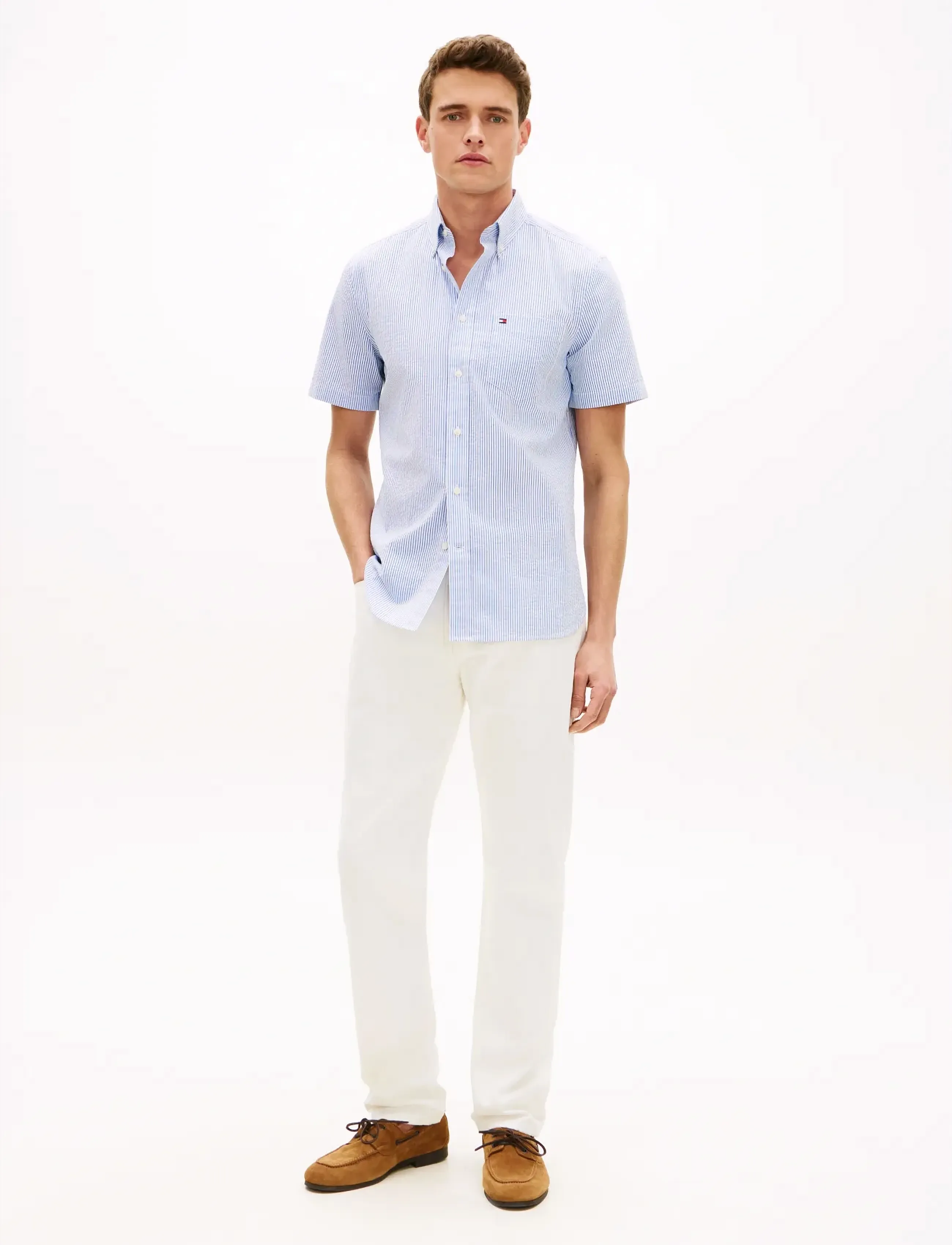 Tommy Hilfiger - SEERSUCKER BENGAL STRIPE SHIRT - kortærmede skjorter - blue orbit   stripe - 3