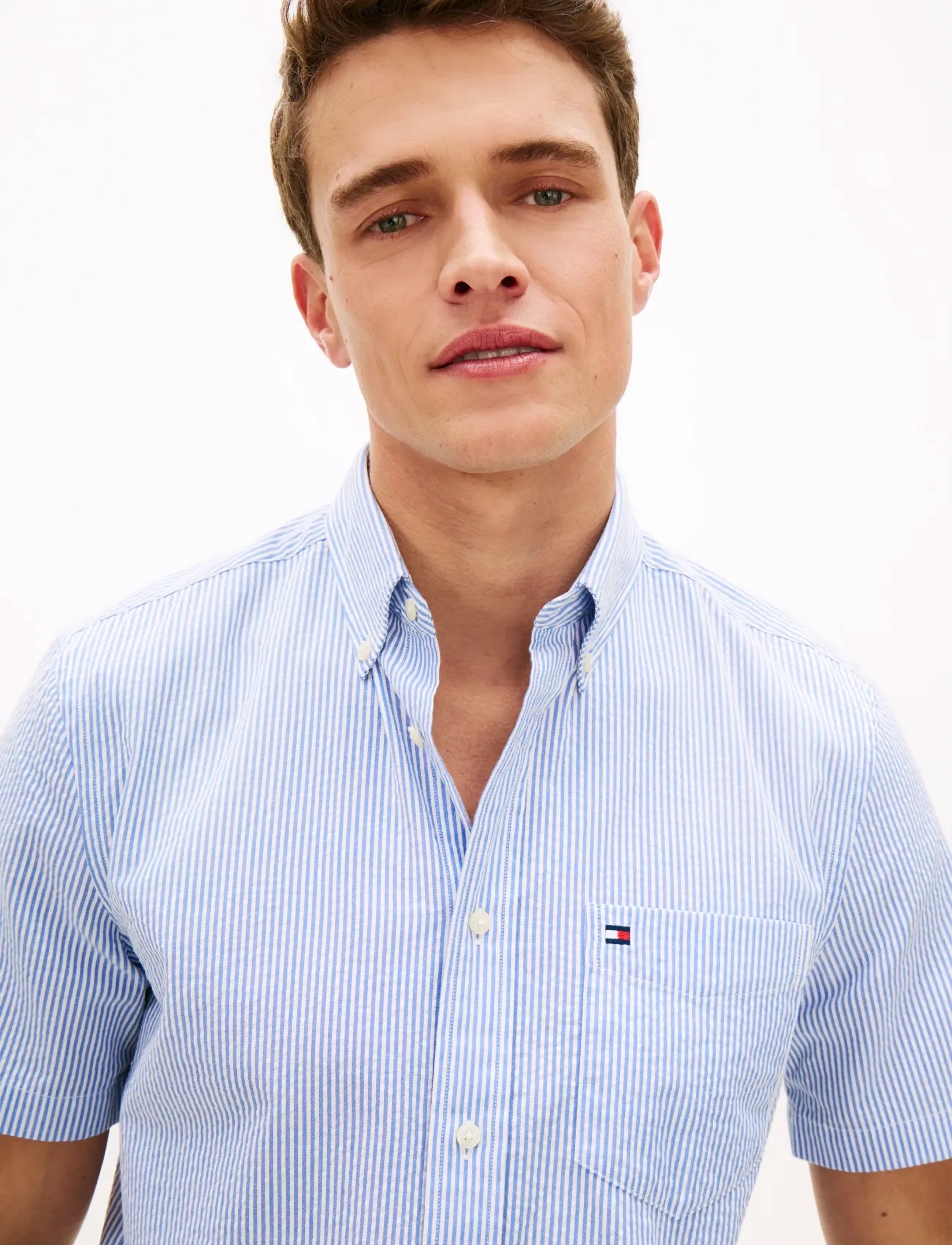 Tommy Hilfiger - SEERSUCKER BENGAL STRIPE SHIRT - kortærmede skjorter - blue orbit   stripe - 4