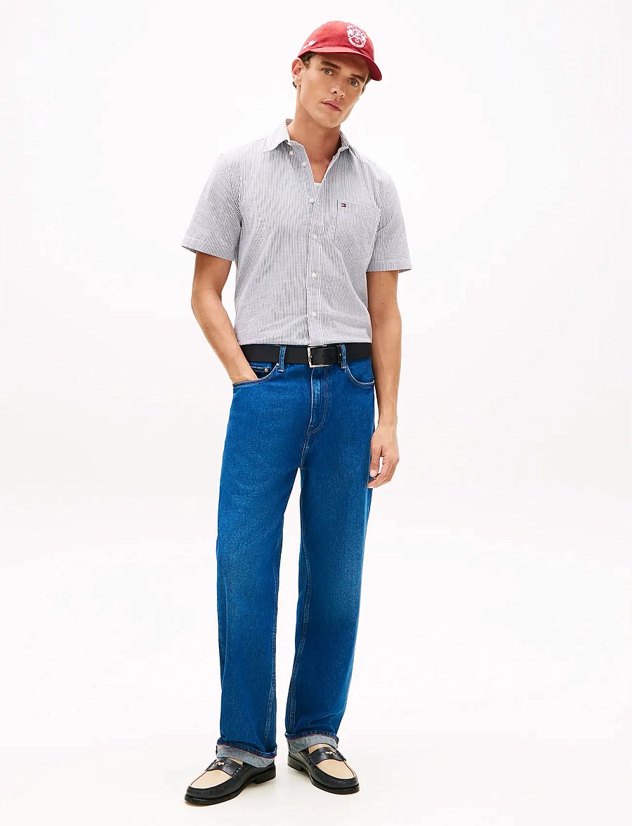 Tommy Hilfiger - SEERSUCKER BENGAL STRIPE SHIRT - kurzarmhemden - desert sky stripe - 3
