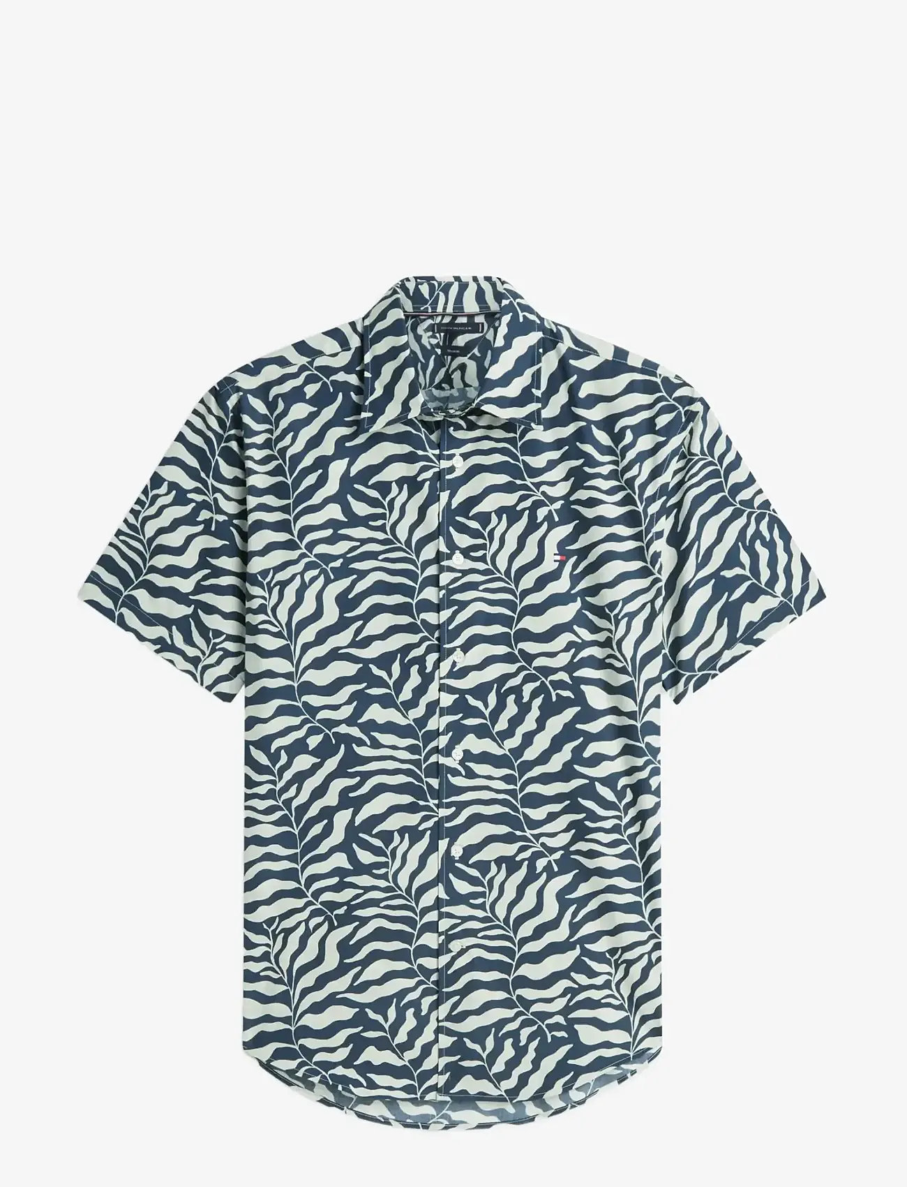 Tommy Hilfiger - PAPERTOUCH PALM SS RF SHIRT - kortærmede skjorter - black   allover - 1