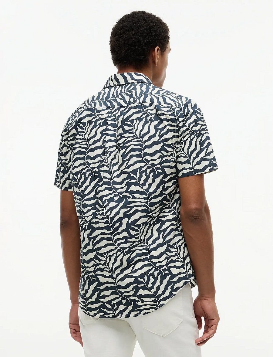 Tommy Hilfiger - PAPERTOUCH PALM SS RF SHIRT - kurzarmhemden - black allover - 2