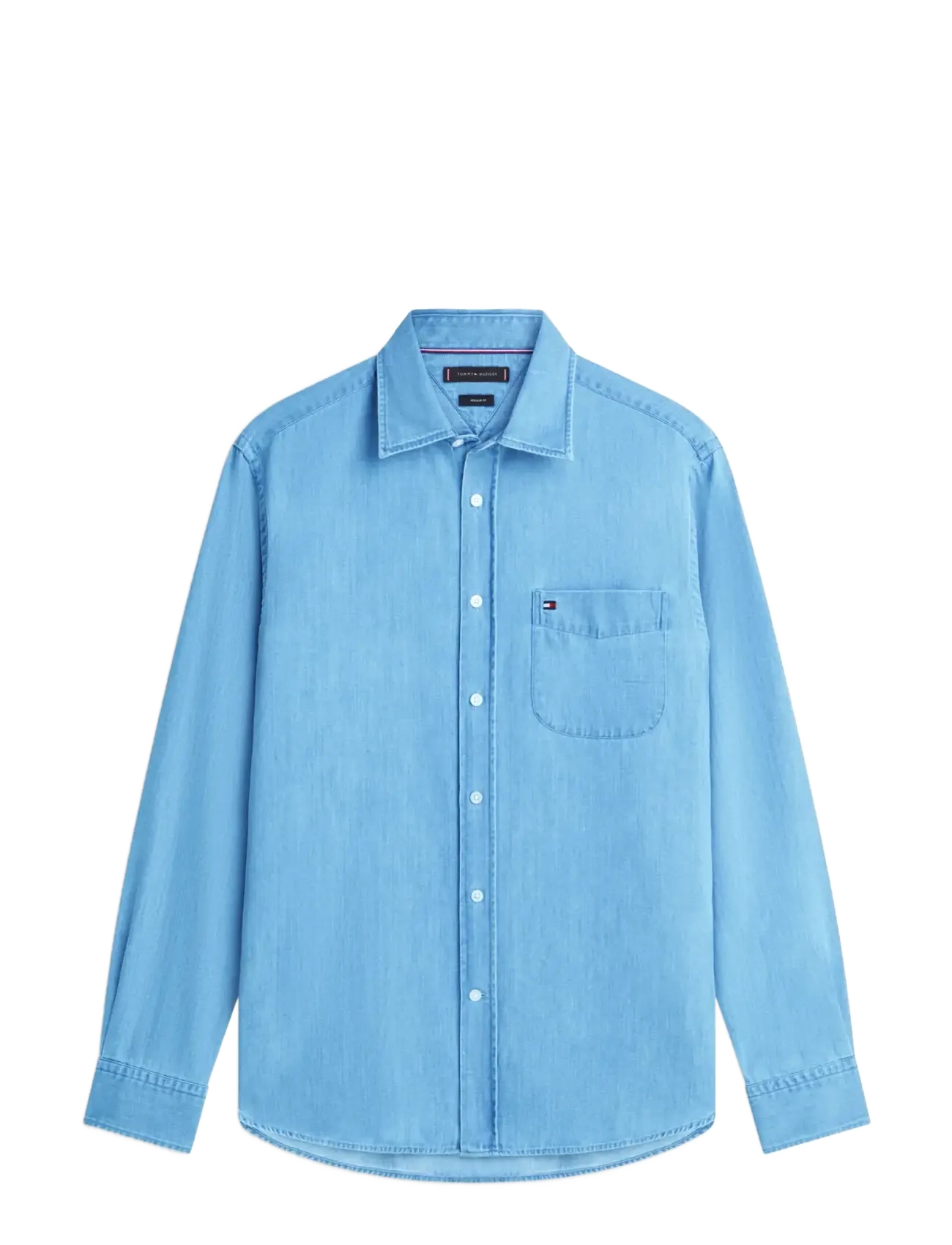 Tommy Hilfiger LIGHTWEIGHT DENIM RF SHIRT - Mænd - MID BLUE DENIM / blue