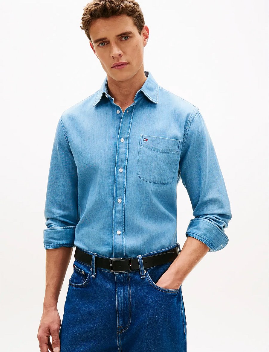 Tommy Hilfiger - LIGHTWEIGHT DENIM RF SHIRT - jeanshemden - mid blue denim - 0