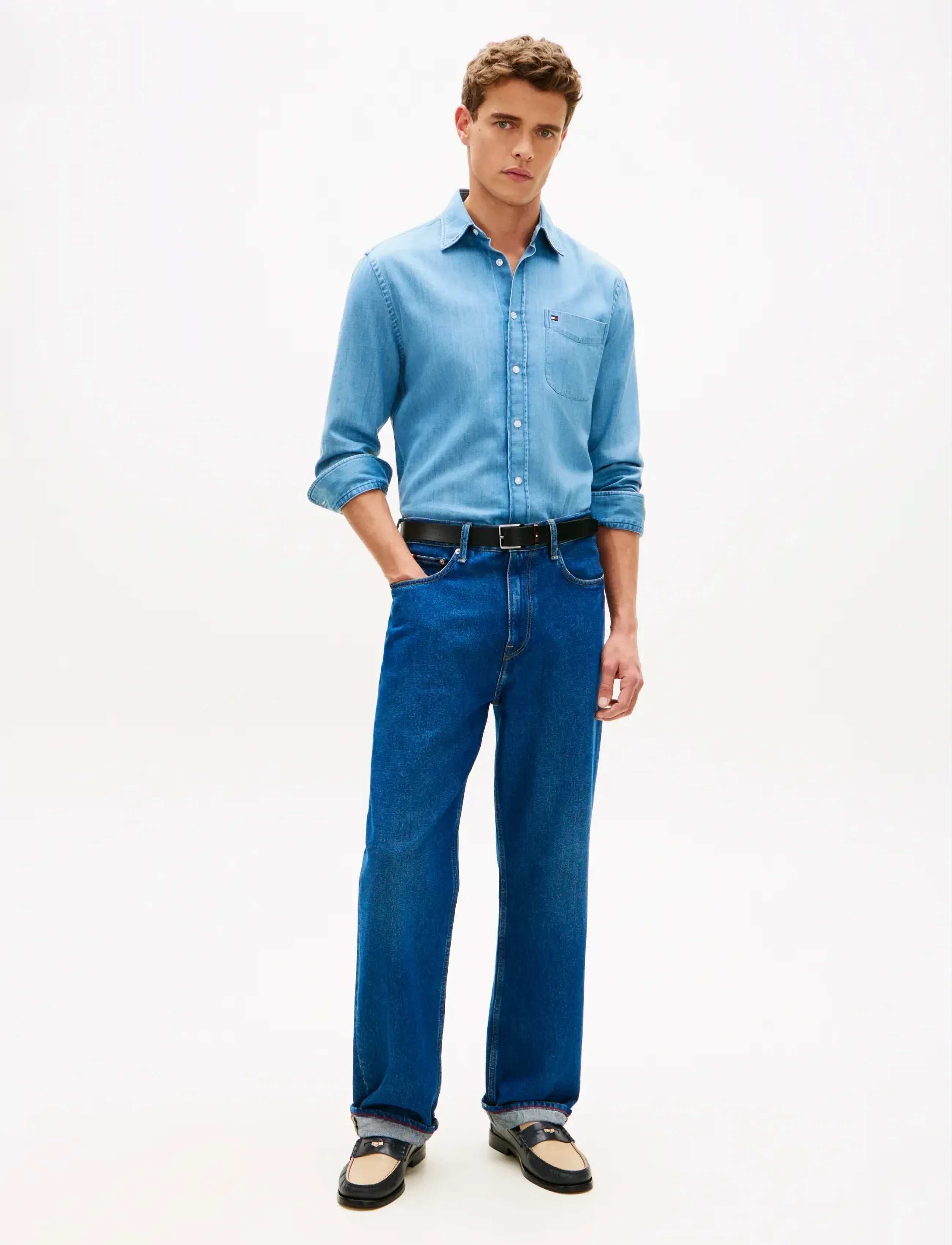 Tommy Hilfiger - LIGHTWEIGHT DENIM RF SHIRT - jeansskjortor - mid blue denim - 3