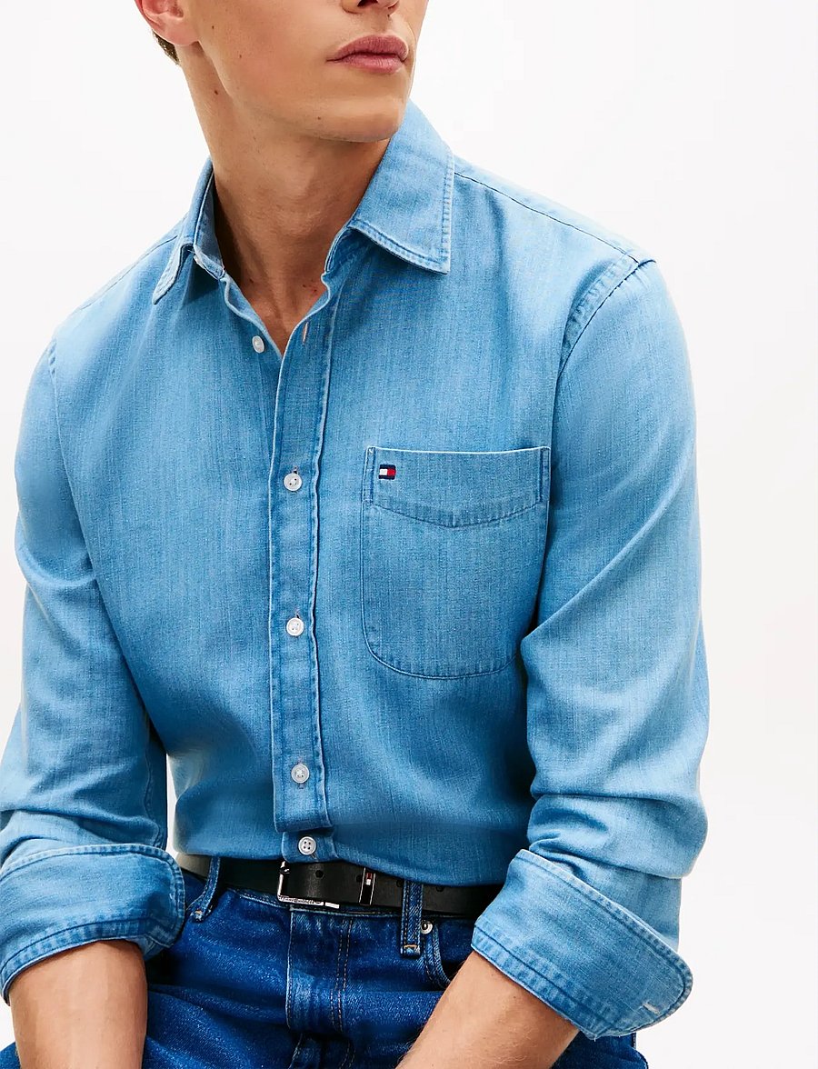 Tommy Hilfiger - LIGHTWEIGHT DENIM RF SHIRT - jeanshemden - mid blue denim - 4