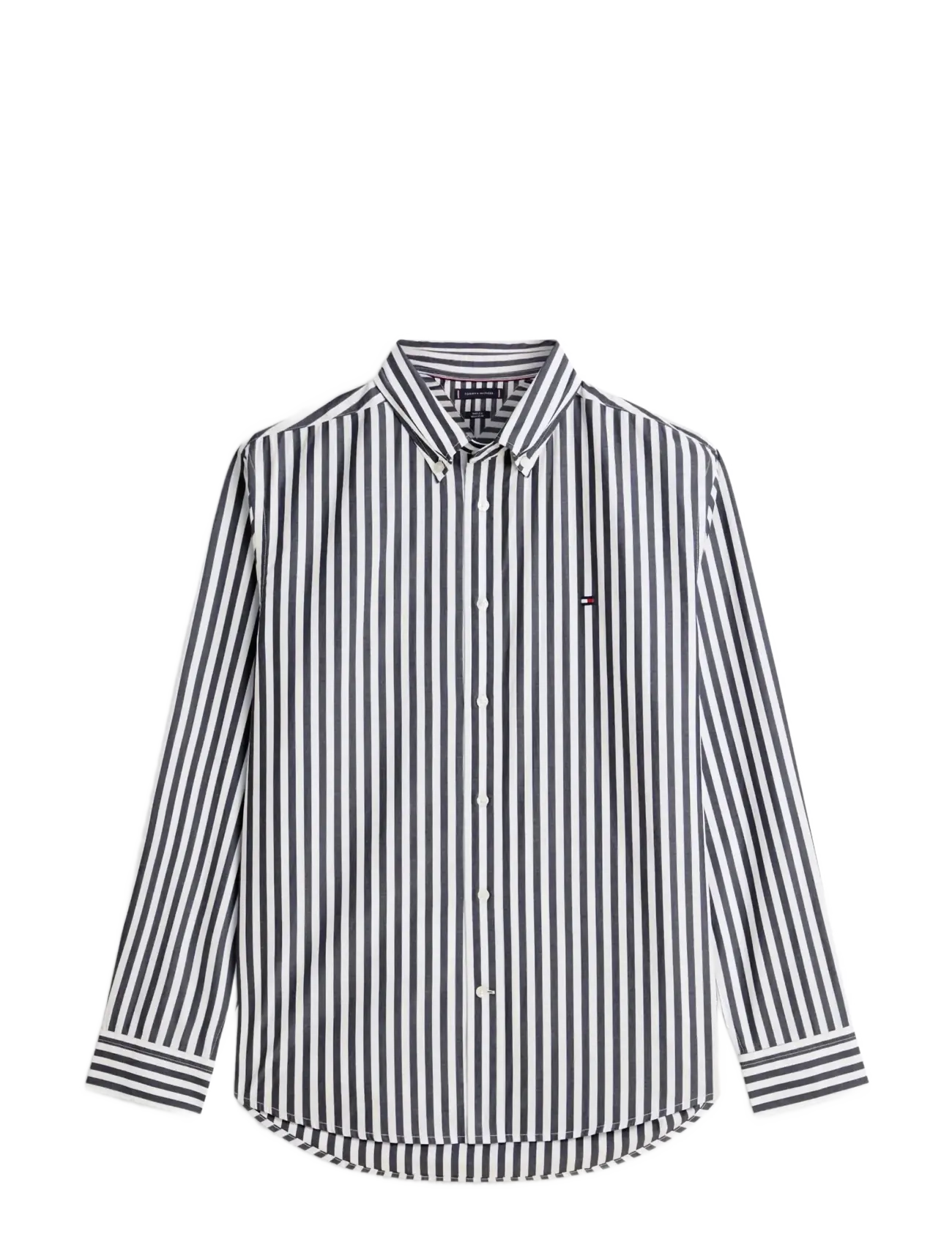 Tommy Hilfiger FLEX POPLIN CLASSIC STP RF SHIRT - Tøj - BLACK   STRIPE / white
