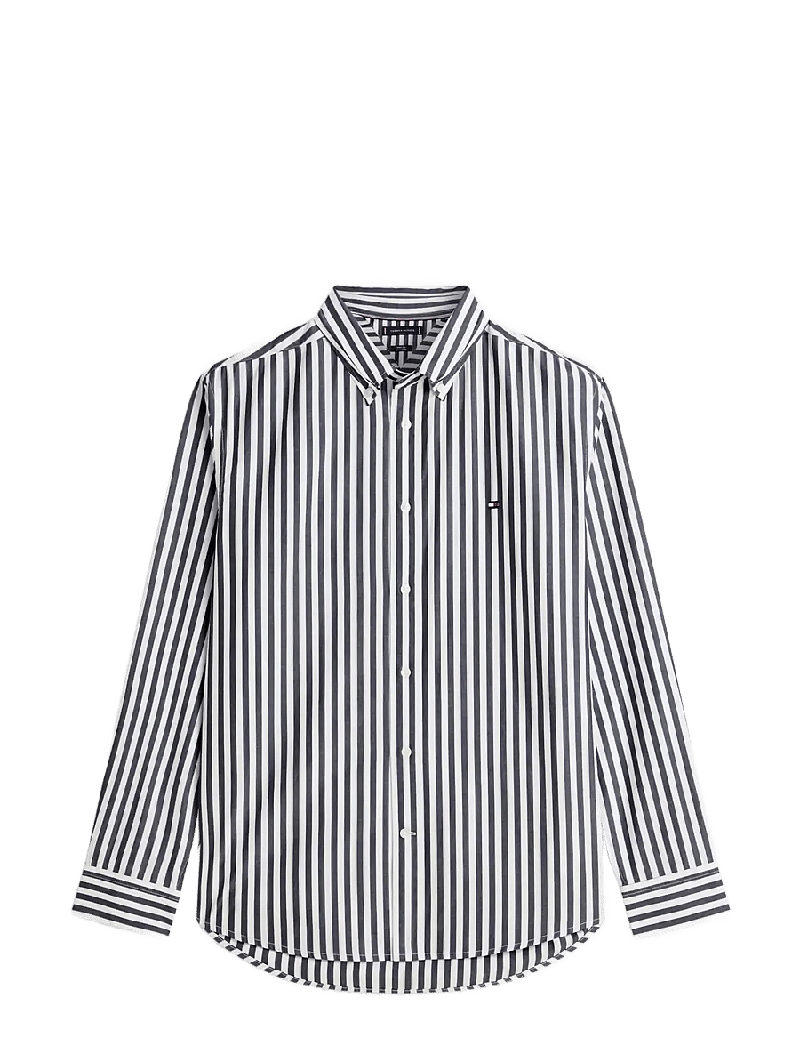 Tommy Hilfiger - FLEX POPLIN CLASSIC STP RF SHIRT - gestreifte hemden - black stripe - 1