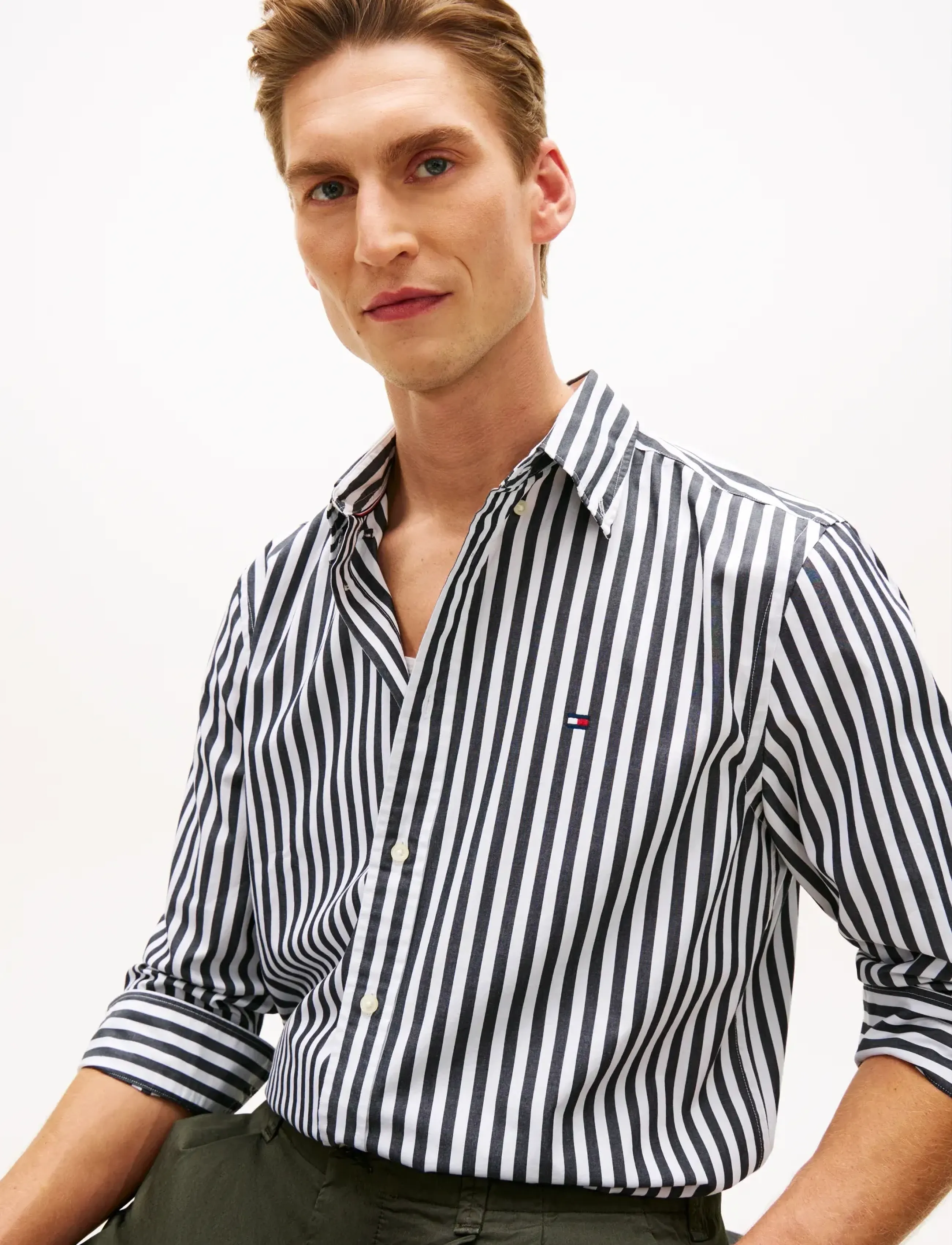 Tommy Hilfiger - FLEX POPLIN CLASSIC STP RF SHIRT - gestreifte hemden - black   stripe - 4
