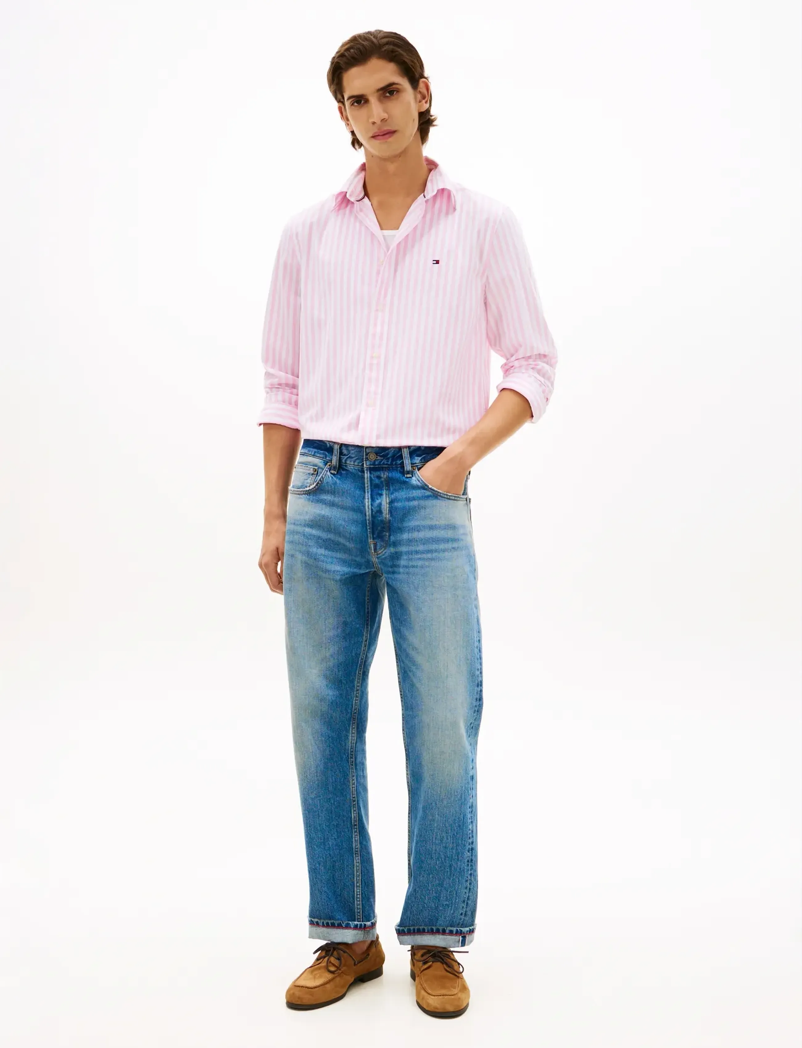 Tommy Hilfiger - FLEX POPLIN CLASSIC STP RF SHIRT - röndóttar skyrtur - classic pink   stripe - 3