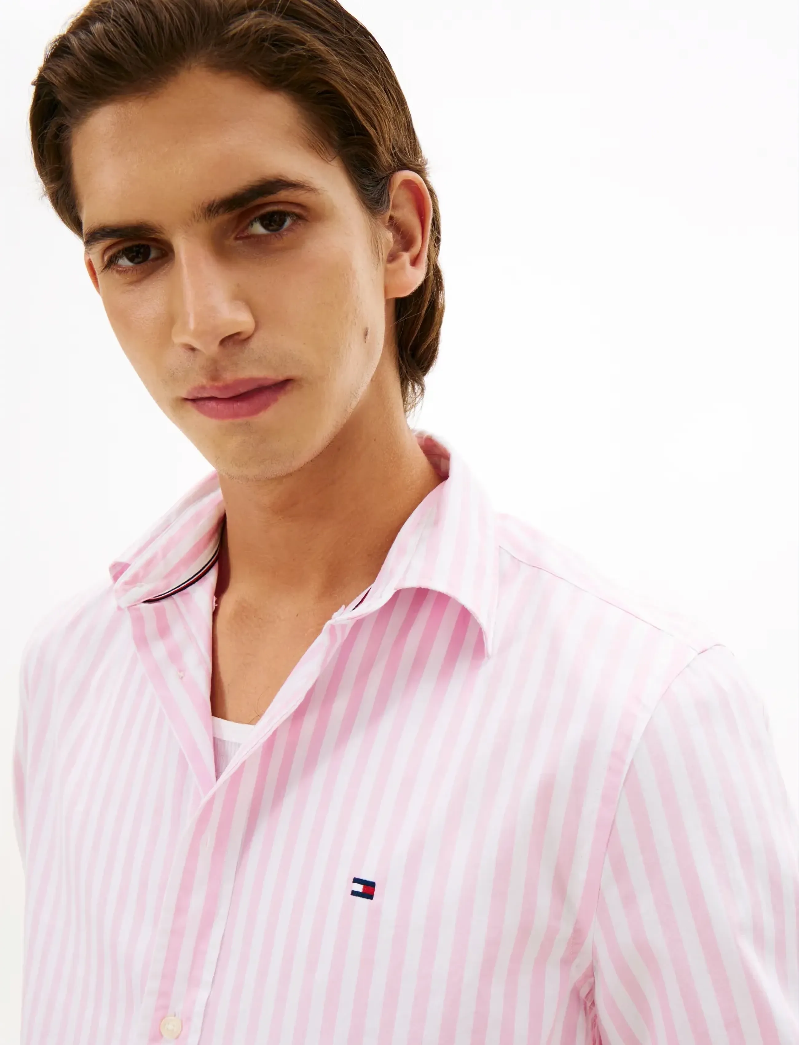 Tommy Hilfiger - FLEX POPLIN CLASSIC STP RF SHIRT - röndóttar skyrtur - classic pink   stripe - 4