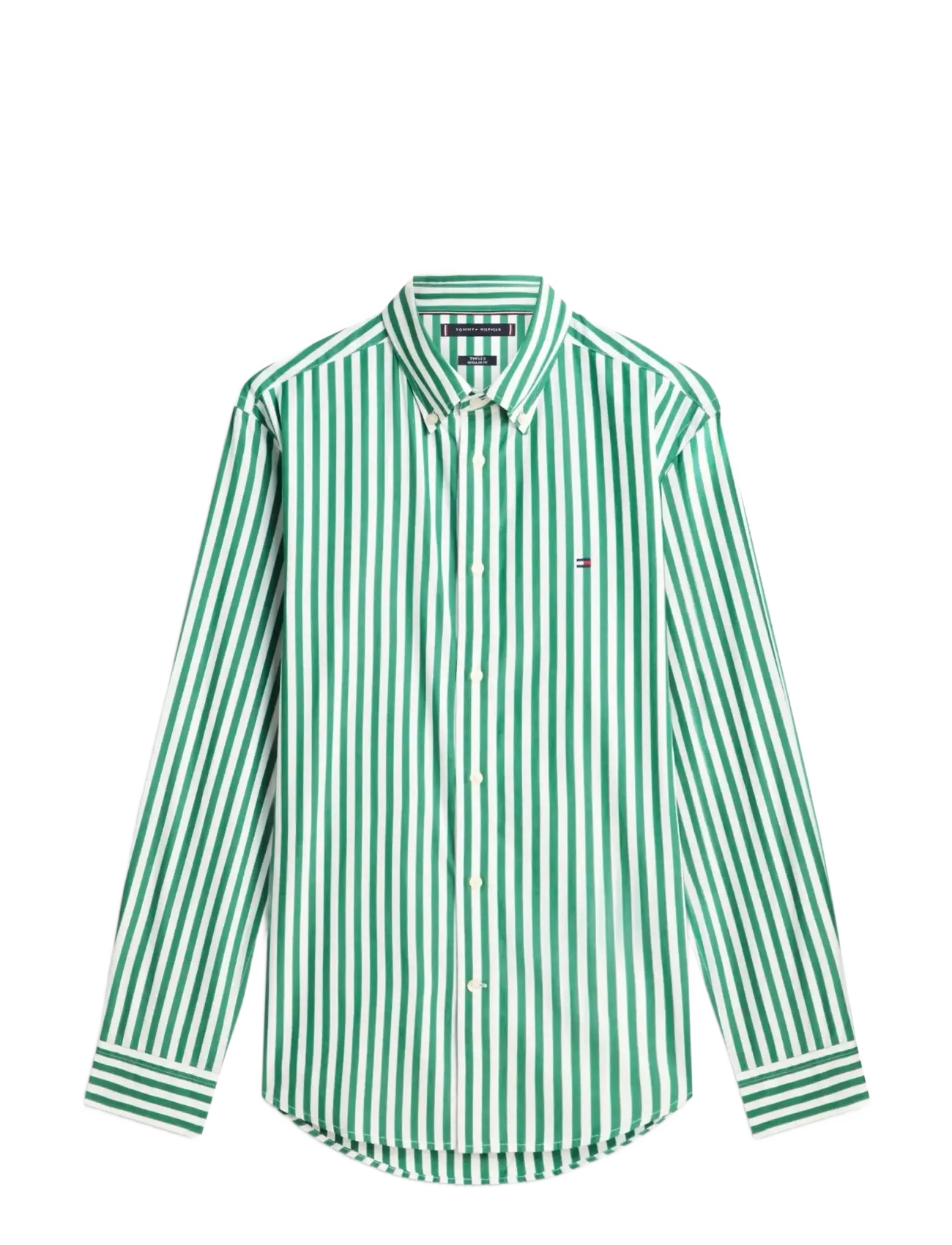 Tommy Hilfiger FLEX POPLIN CLASSIC STP RF SHIRT - Skjorter - NOUVEAU GREEN   STRIPE / green
