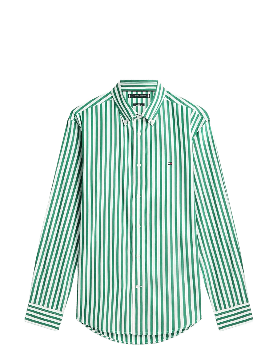 Tommy Hilfiger - FLEX POPLIN CLASSIC STP RF SHIRT - chemises à rayures - nouveau green stripe - 1
