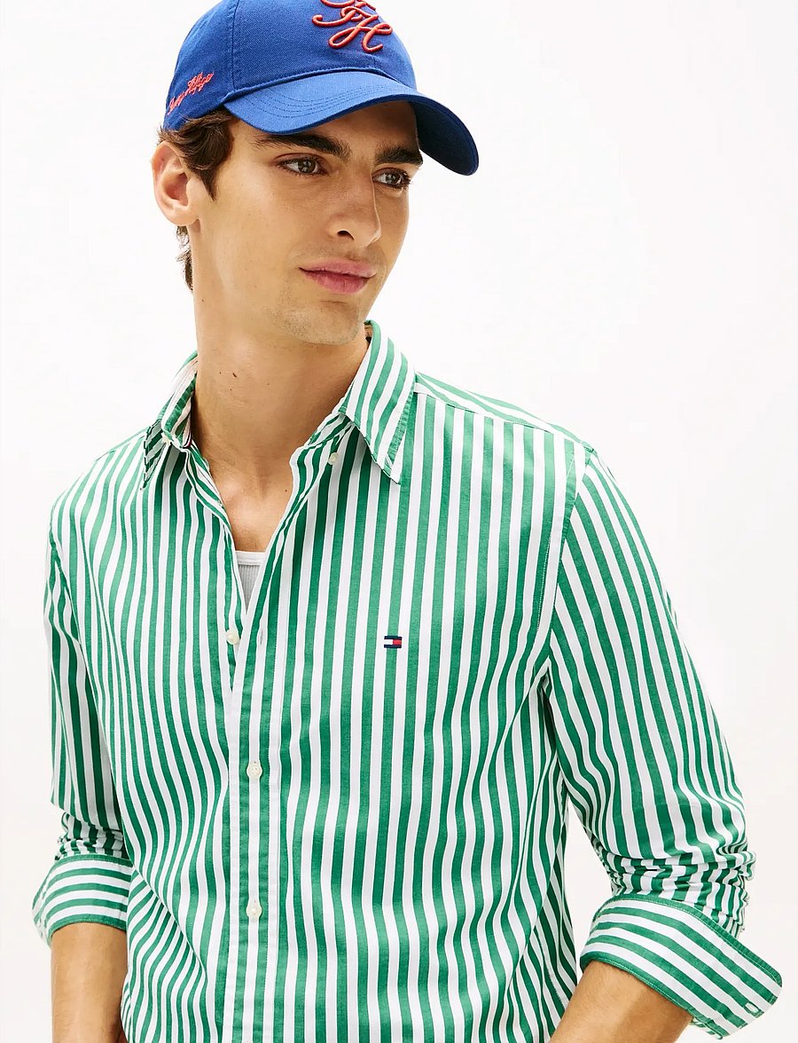 Tommy Hilfiger - FLEX POPLIN CLASSIC STP RF SHIRT - chemises à rayures - nouveau green stripe - 4