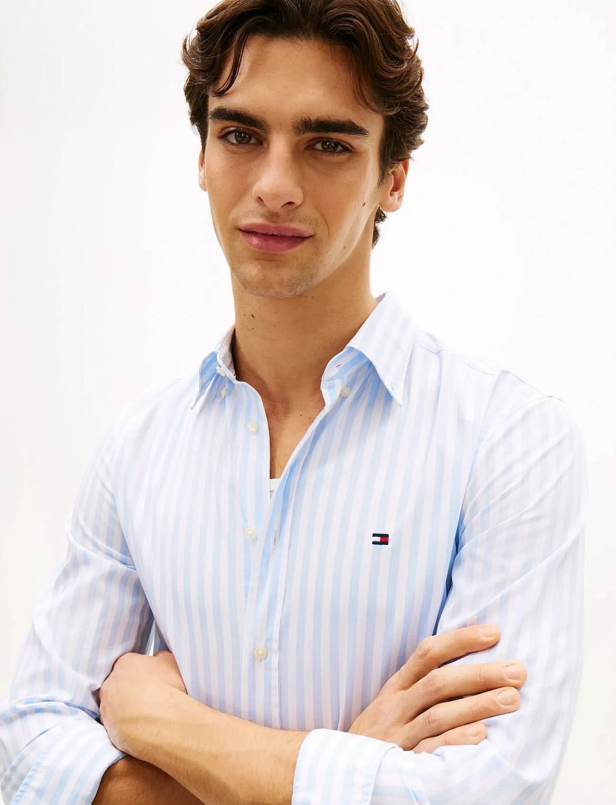 Tommy Hilfiger - FLEX POPLIN CLASSIC STP RF SHIRT - randiga skjortor - sweet blue stripe - 4