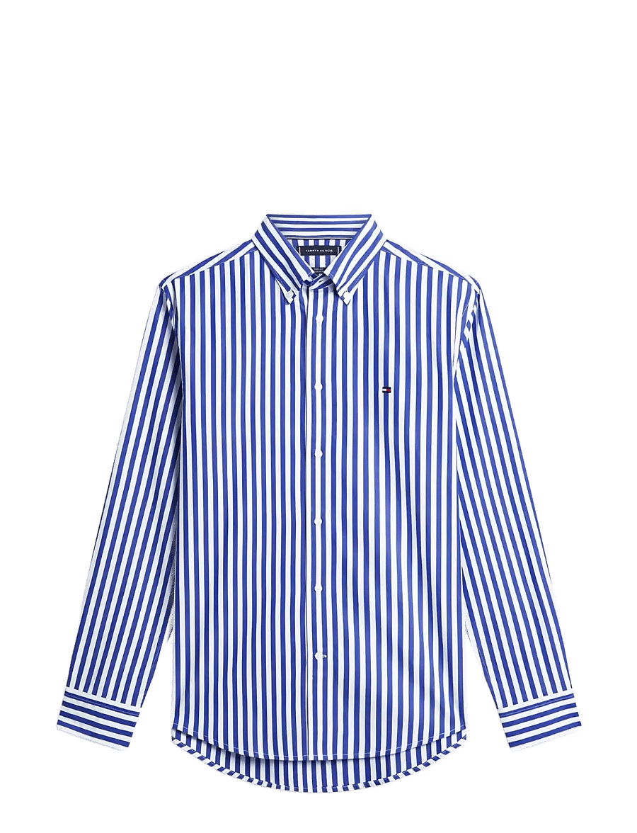 Tommy Hilfiger - FLEX POPLIN CLASSIC STP RF SHIRT - koszule w paski i prążki - wedge blue stripe - 1
